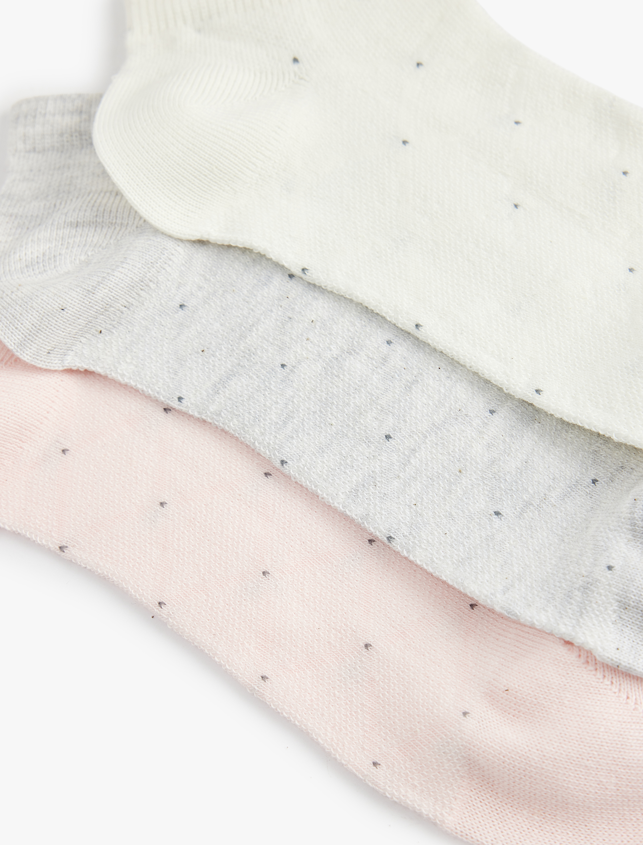  Kadın 3'lü Puantiye Desenli Basic Patik Çorap Seti