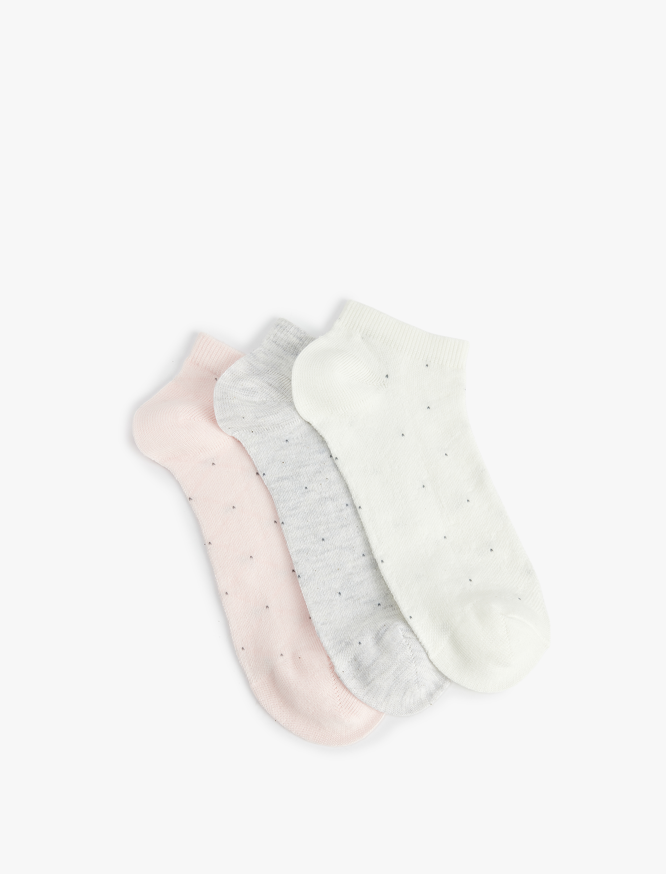  Kadın 3'lü Puantiye Desenli Basic Patik Çorap Seti