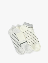 3'lü Çizgili Patik Çorap Seti