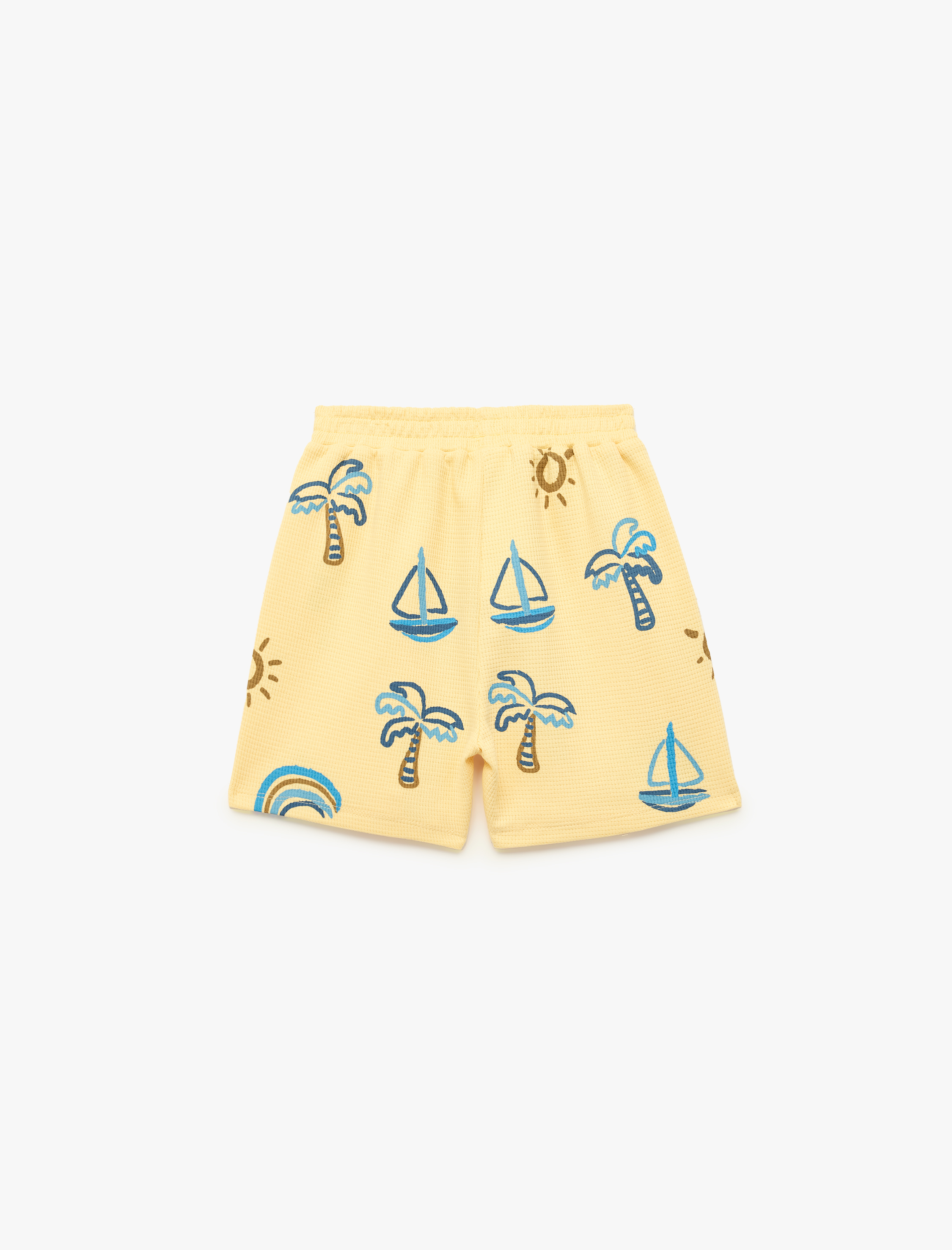  Erkek Bebek Pamuklu Beli Lastikli Baskılı Şort