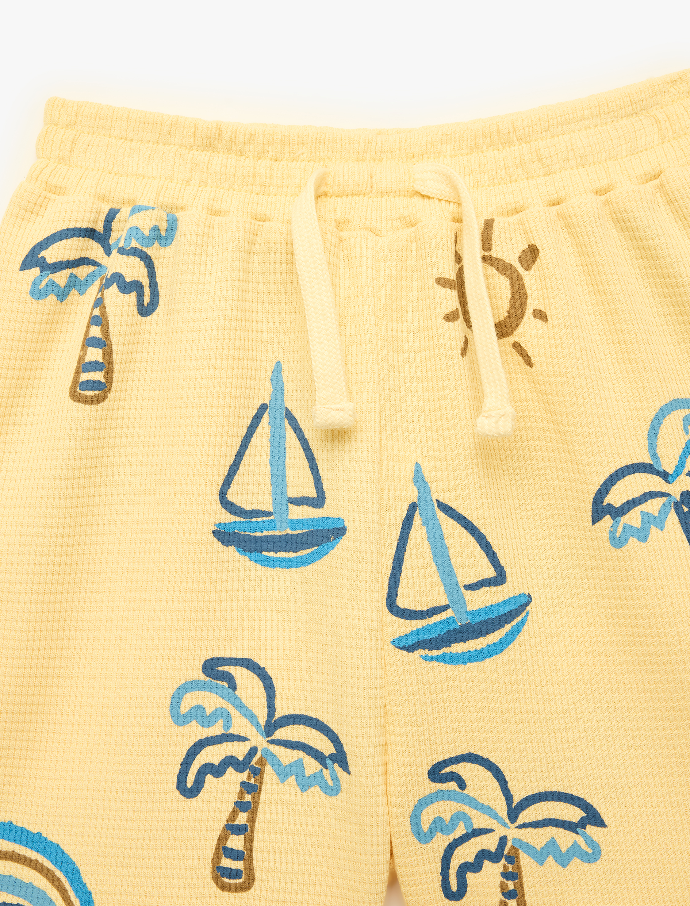  Erkek Bebek Pamuklu Beli Lastikli Baskılı Şort