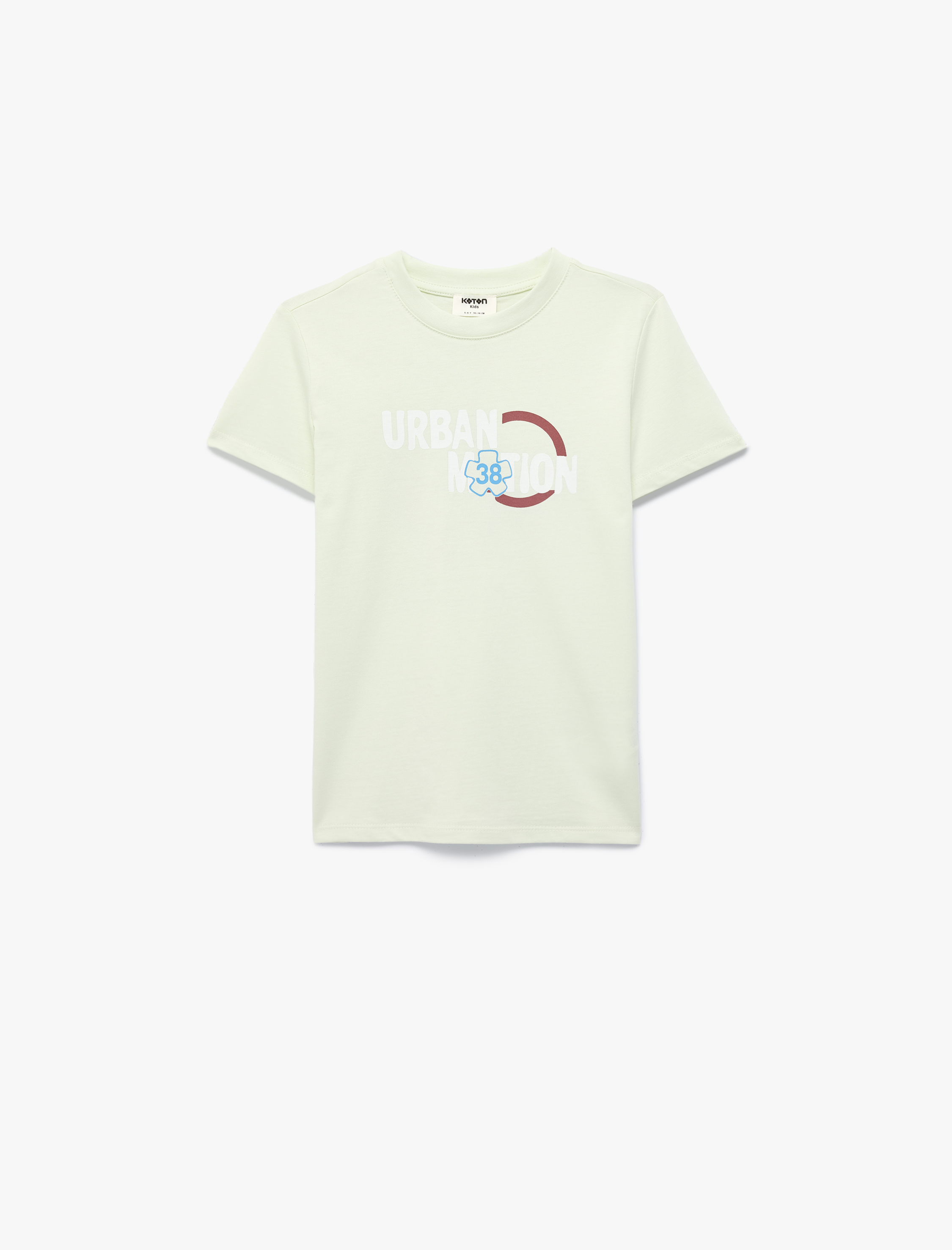  Erkek Çocuk Önü ve Arkası Baskılı Kısa Kollu Bisiklet Yaka Pamuklu Tişört