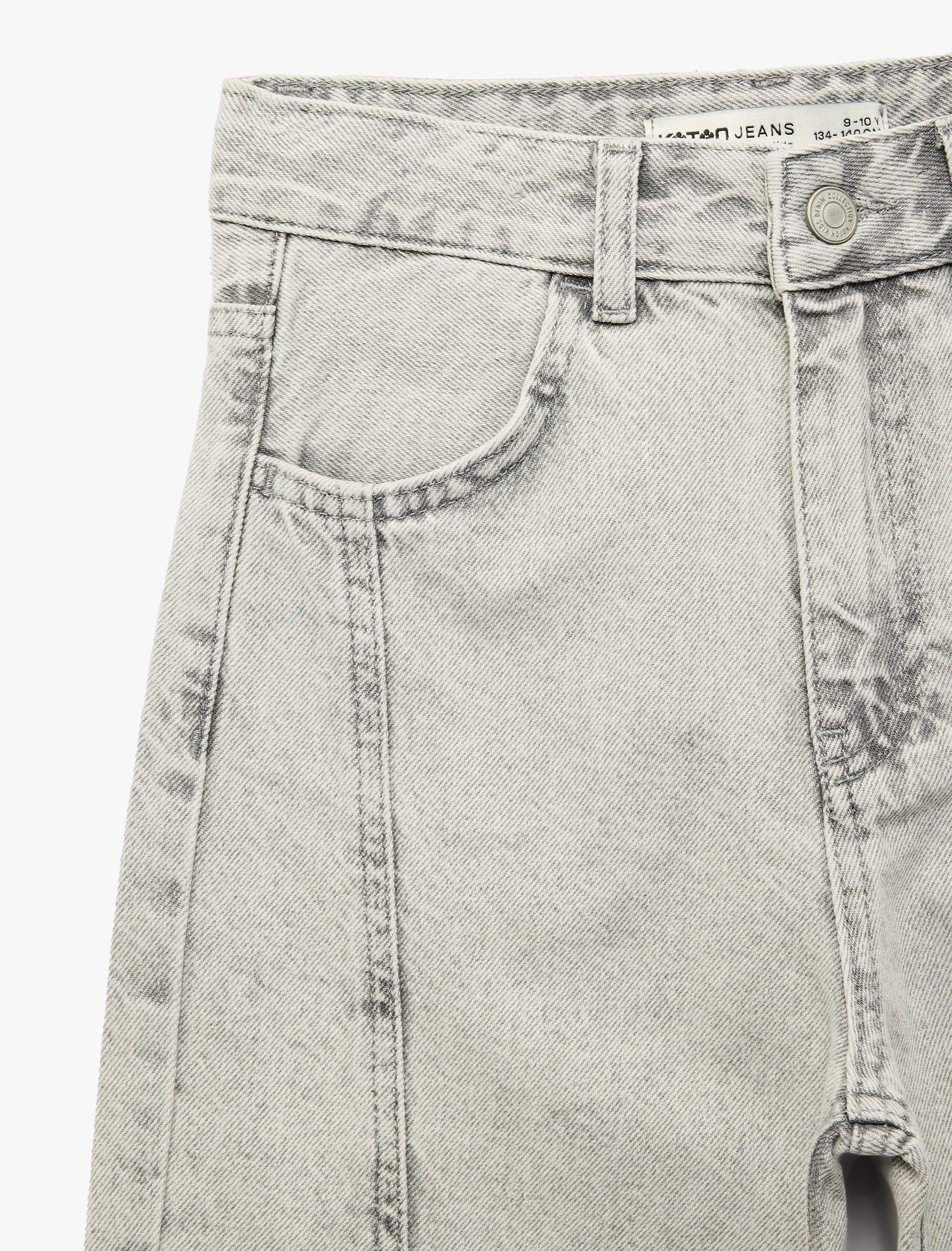  Erkek Çocuk Pamuklu Loose Fit Dikiş Detaylı Denim Şort