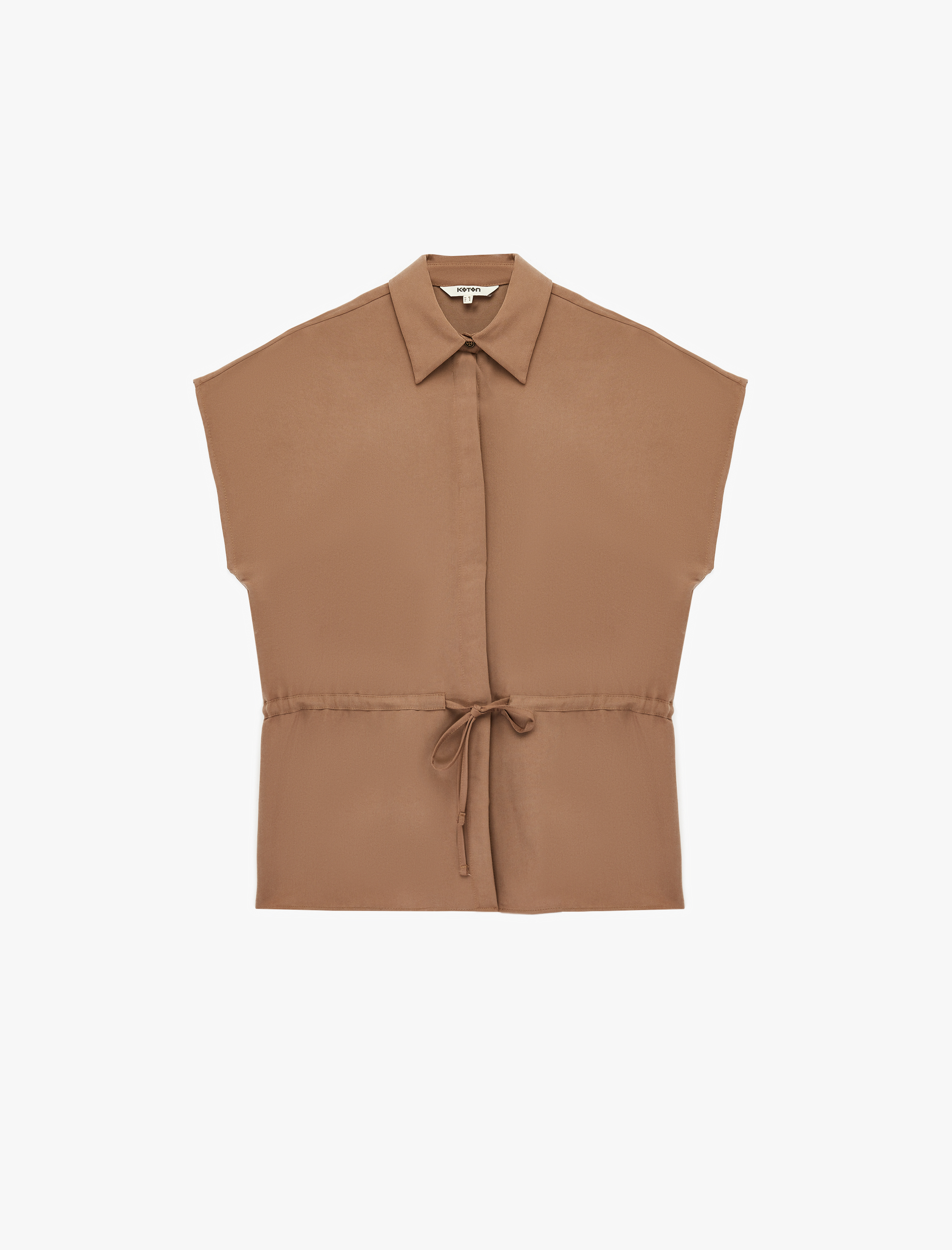   Modal Cupro Kumaş Kap Kol Belden Bağlama Detaylı Gömlek