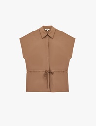 Modal Cupro Kumaş Kap Kol Belden Bağlama Detaylı Gömlek