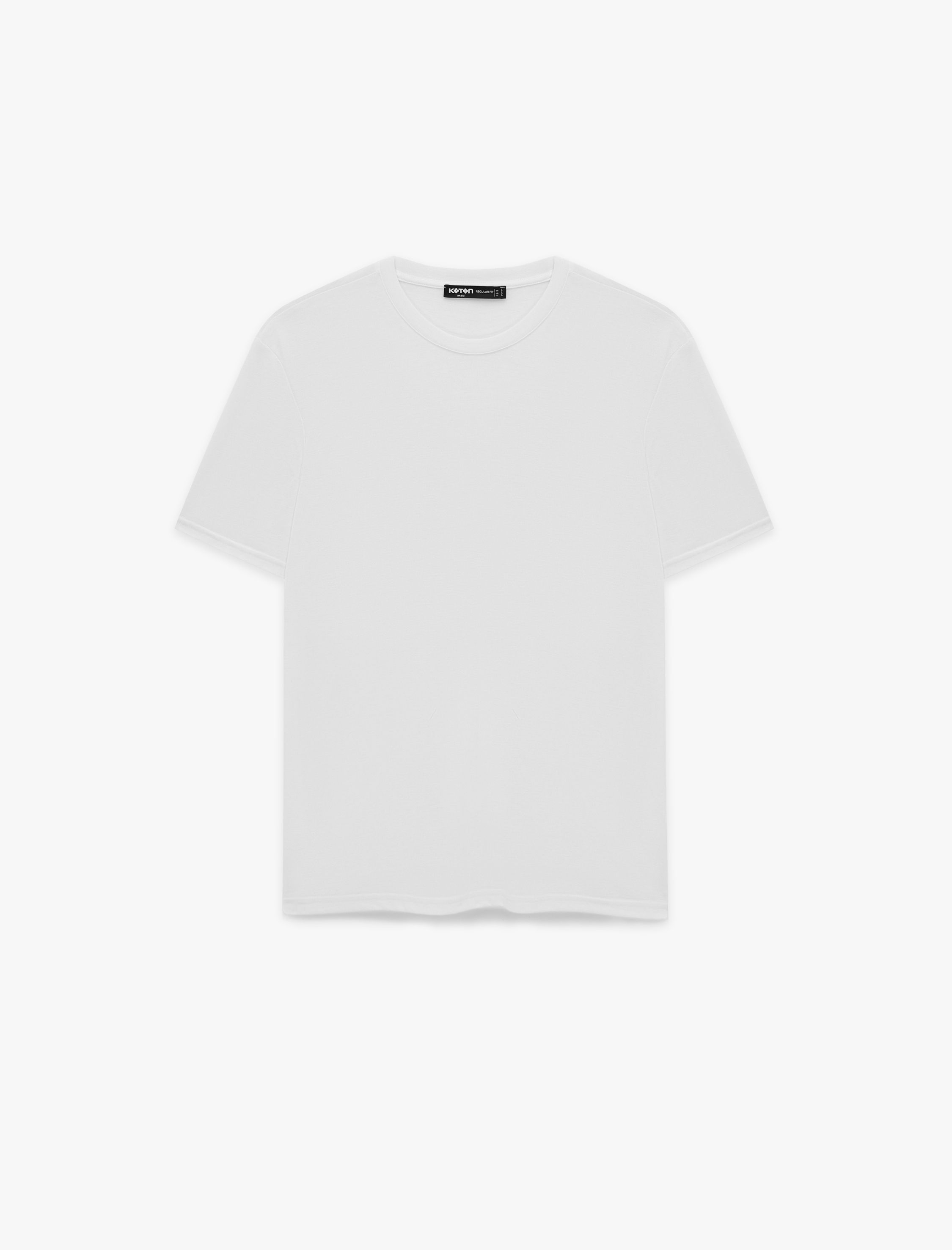   Regular Fit Viskon Karışımlı Kısa Kollu Bisiklet Yaka Basic Tişört