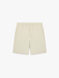 Regular Fit Viskon Karışımlı Beli Bağcıklı Şort