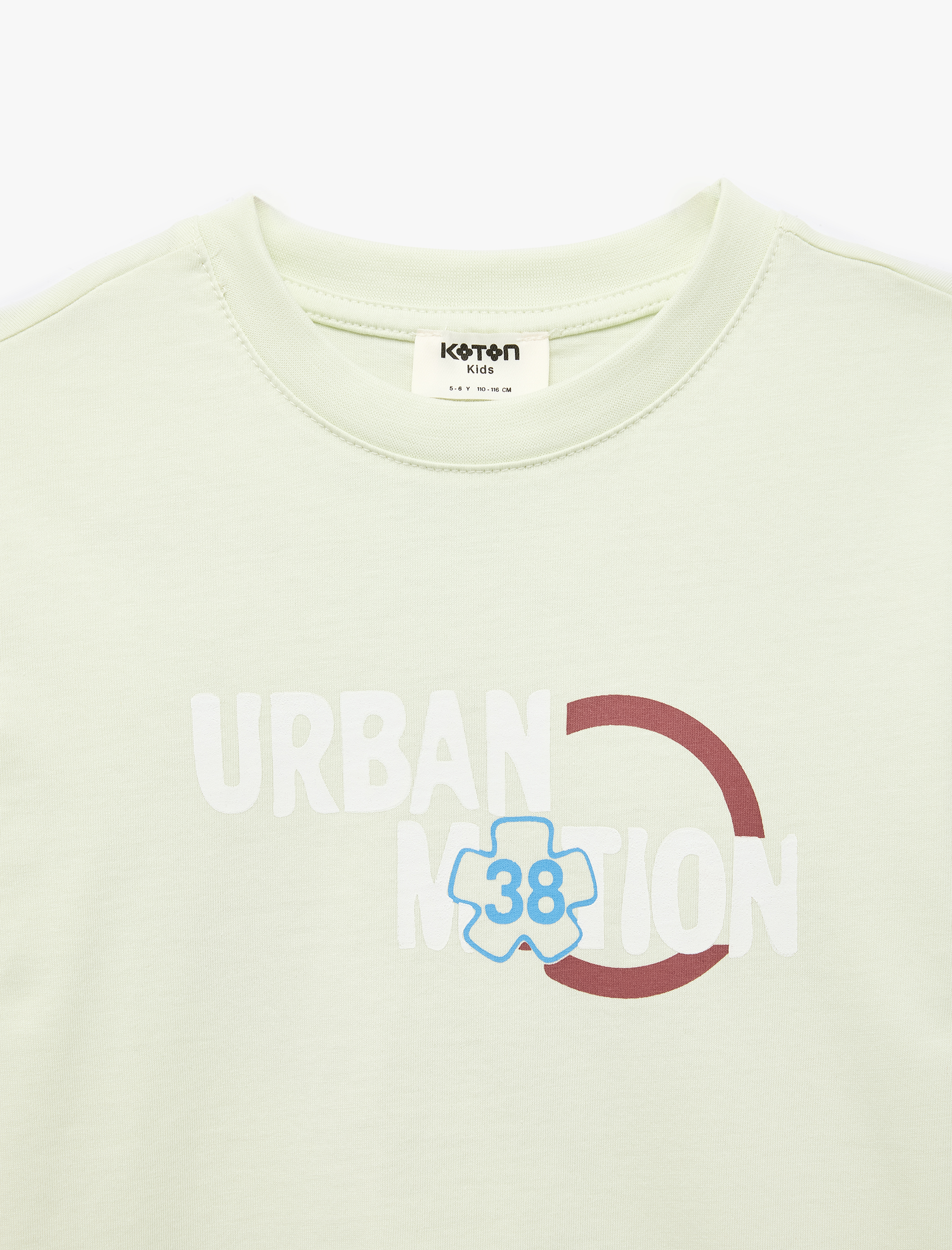  Erkek Çocuk Önü ve Arkası Baskılı Kısa Kollu Bisiklet Yaka Pamuklu Tişört