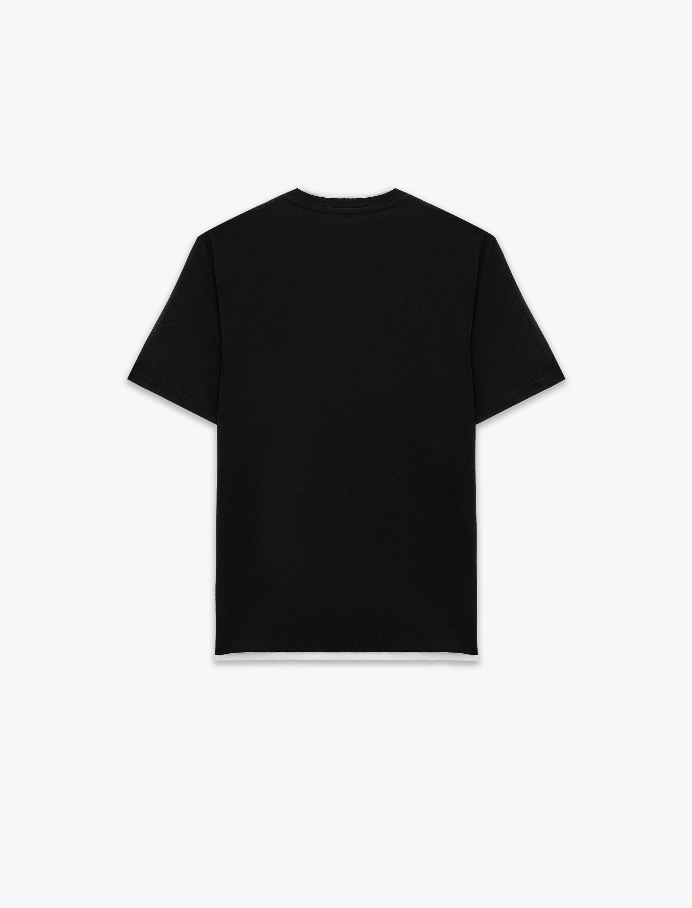   Regular Fit Kısa Kollu Bisiklet Yaka Pamuklu Kontrast Detaylı Baskılı Tişört