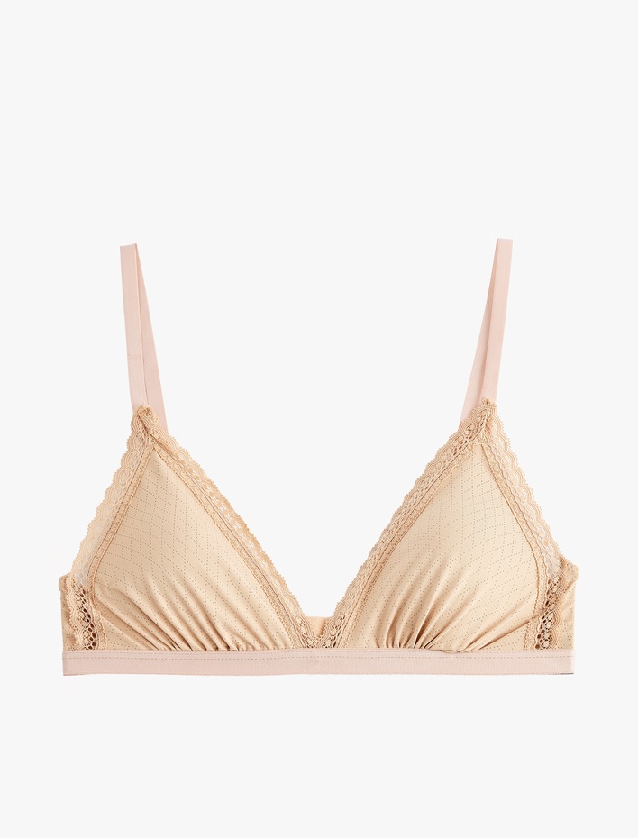  Balensiz Dolgusuz Rahat Kalıp Dantel Detaylı Soft Sütyen