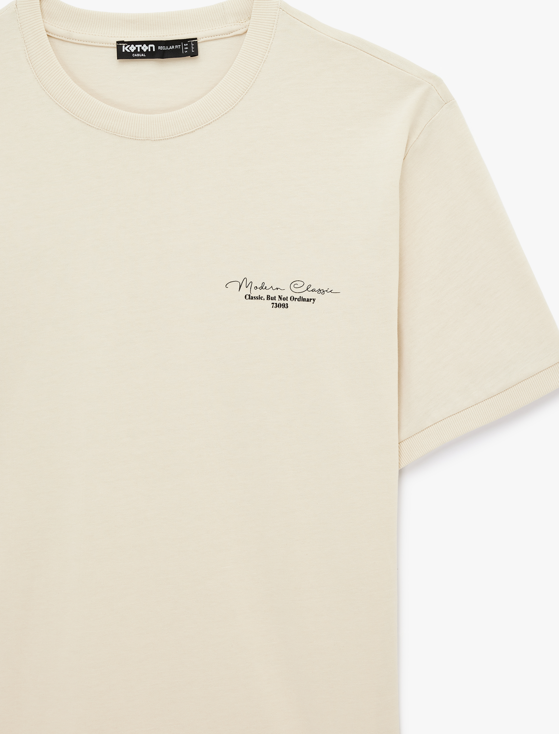   Regular Fit Kısa Kollu Bisiklet Yaka Pamuklu Baskılı Tişört