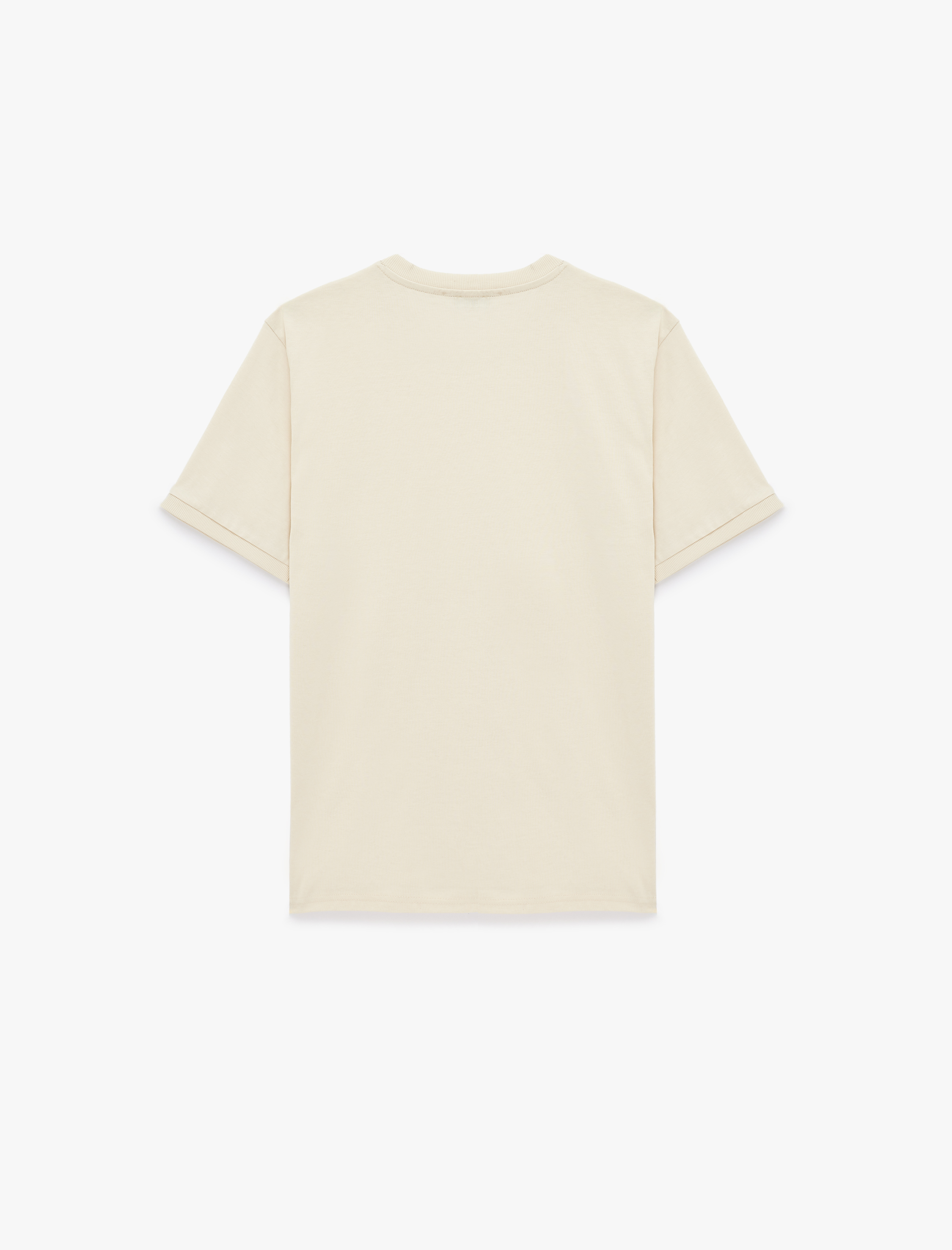   Regular Fit Kısa Kollu Bisiklet Yaka Pamuklu Baskılı Tişört