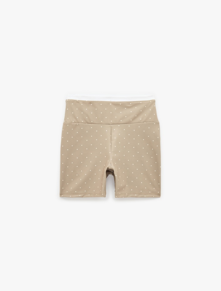  Yüksek Bel İnterlok Biker Spor Tayt