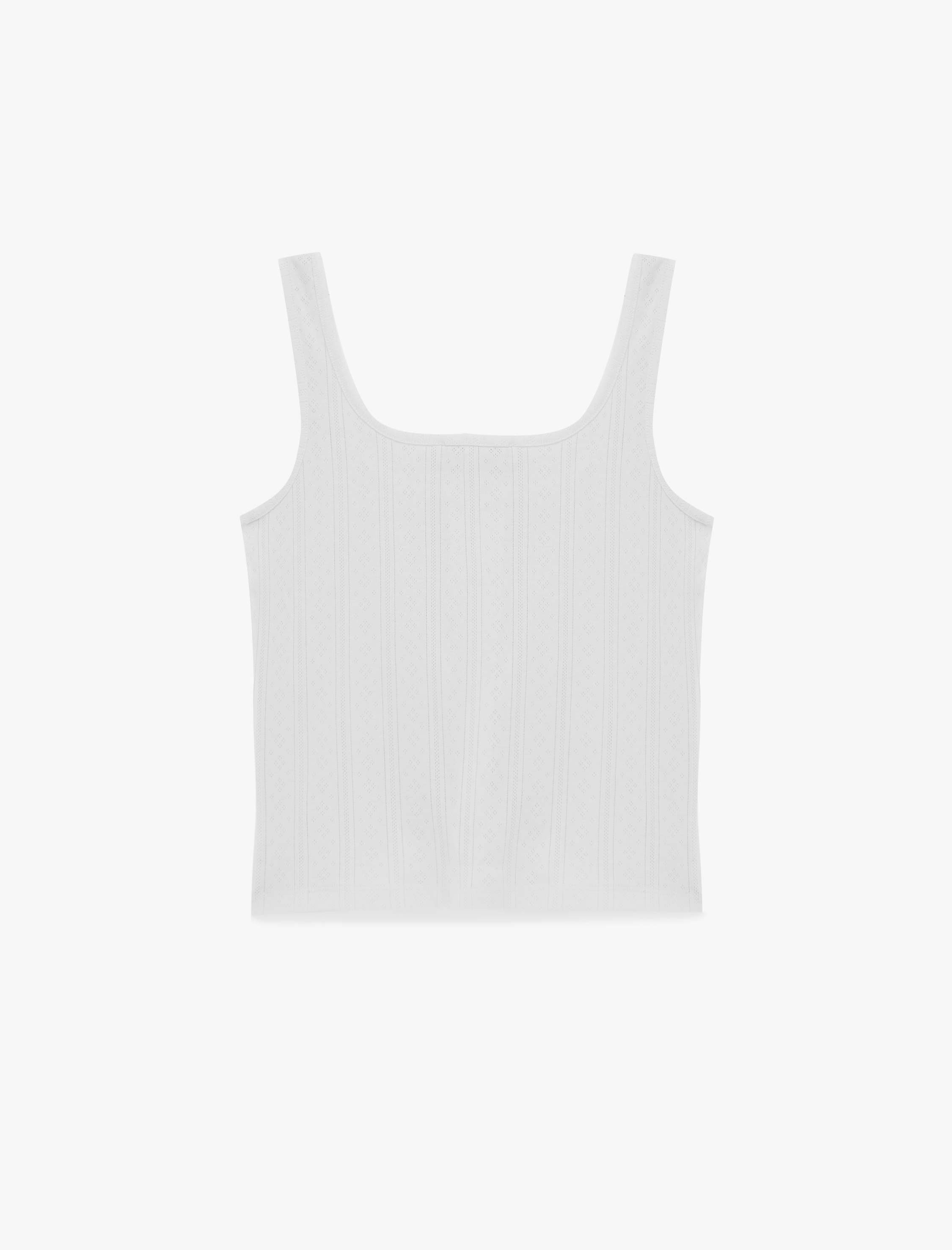   Pamuklu U Yaka Düğmeli Askılı Pijama Üstü