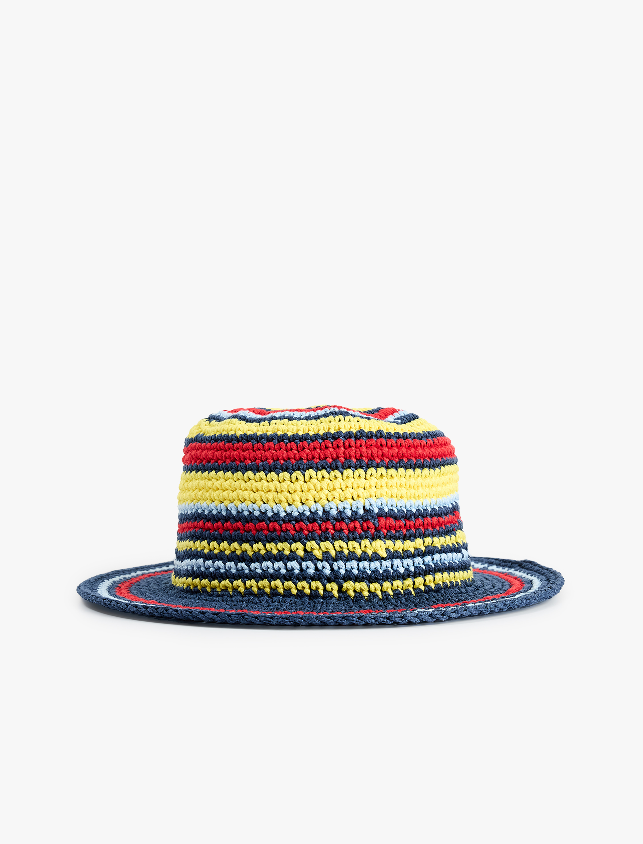  Kadın Renkli Çizgili Örme Bucket Şapka