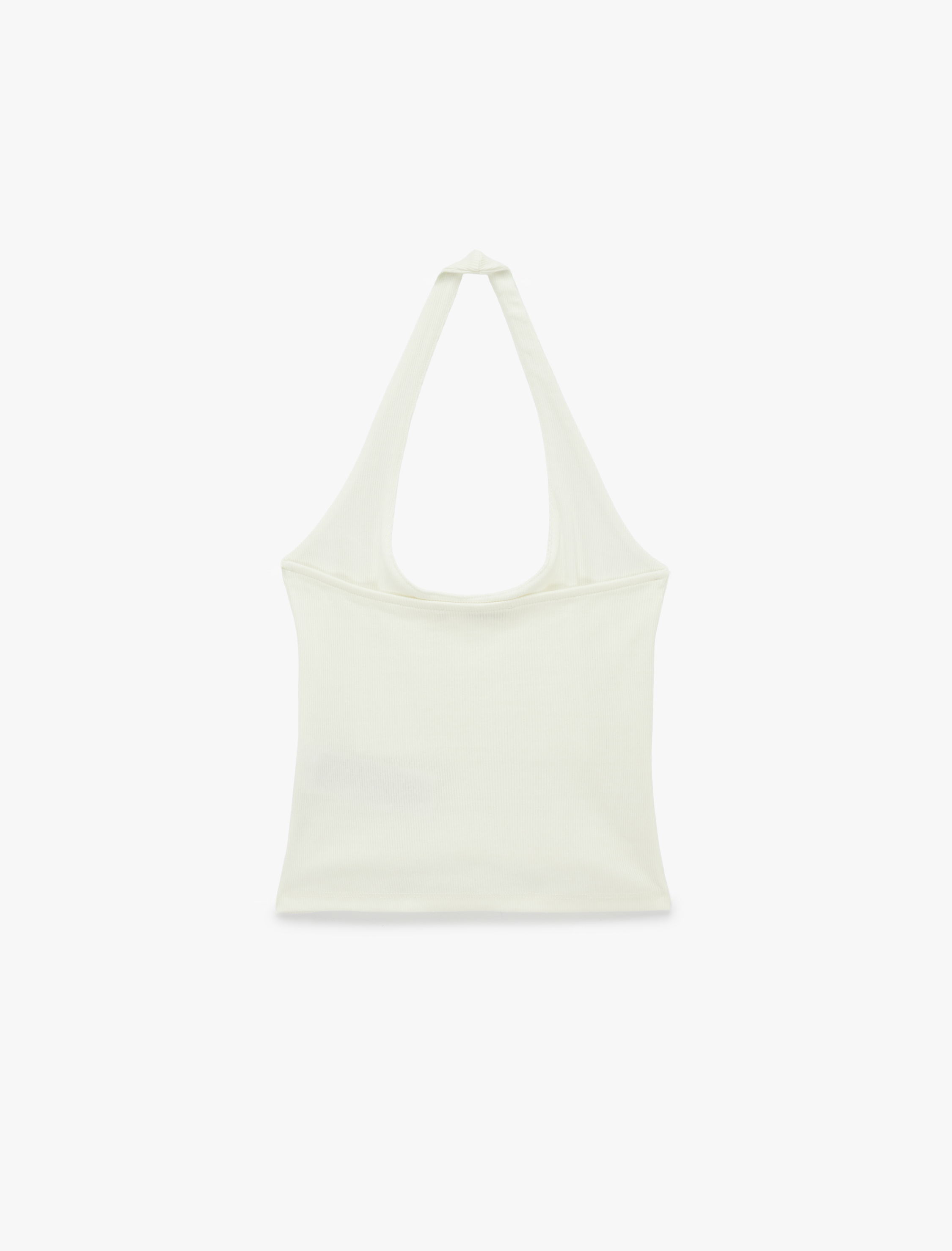   Pamuklu Ribanalı Slim Fit Sırt Dekolteli U Yaka Bluz