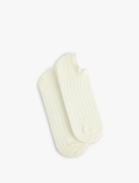 2'li Pamuklu Dokulu Görünmez Çorap Seti