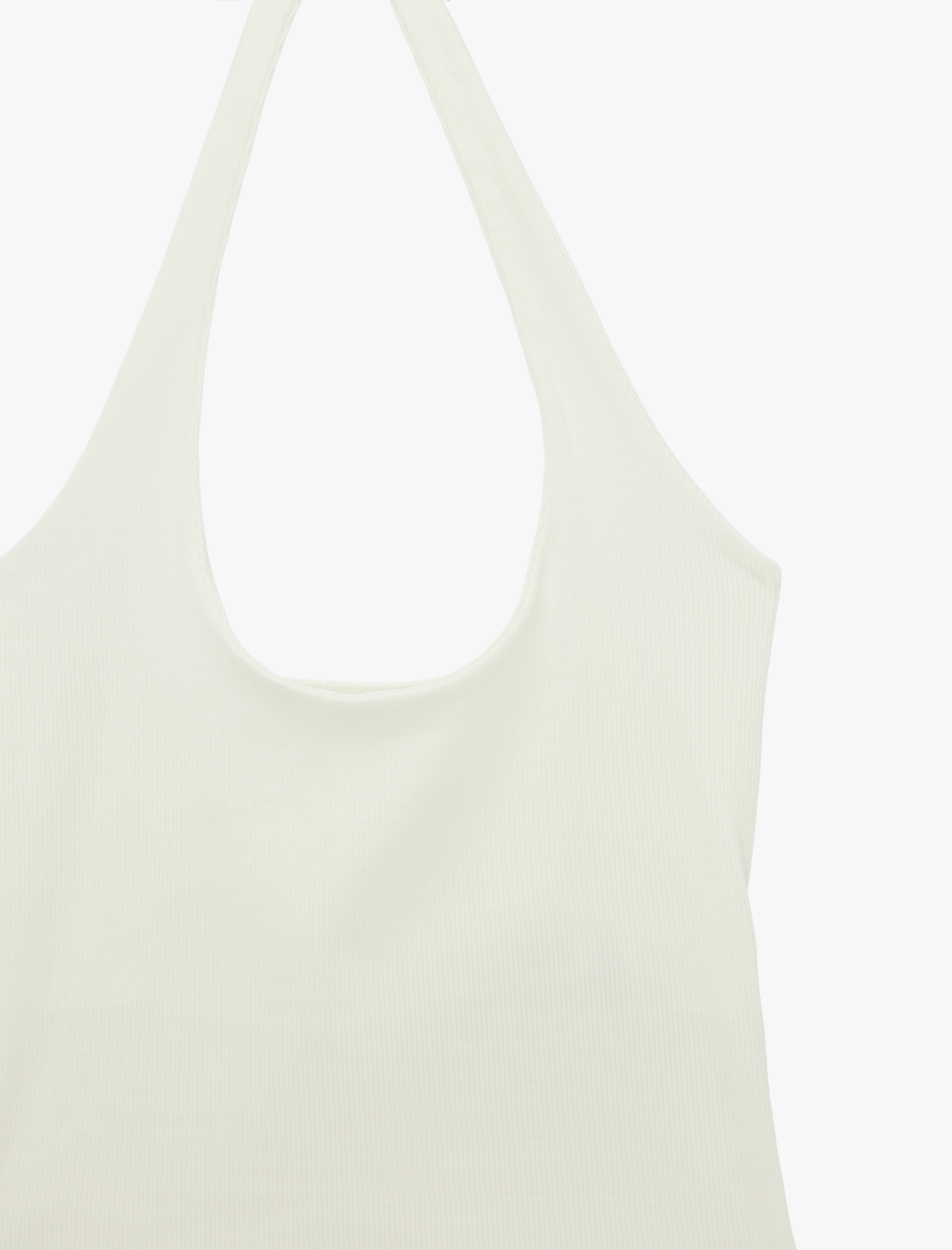   Pamuklu Ribanalı Slim Fit Sırt Dekolteli U Yaka Bluz