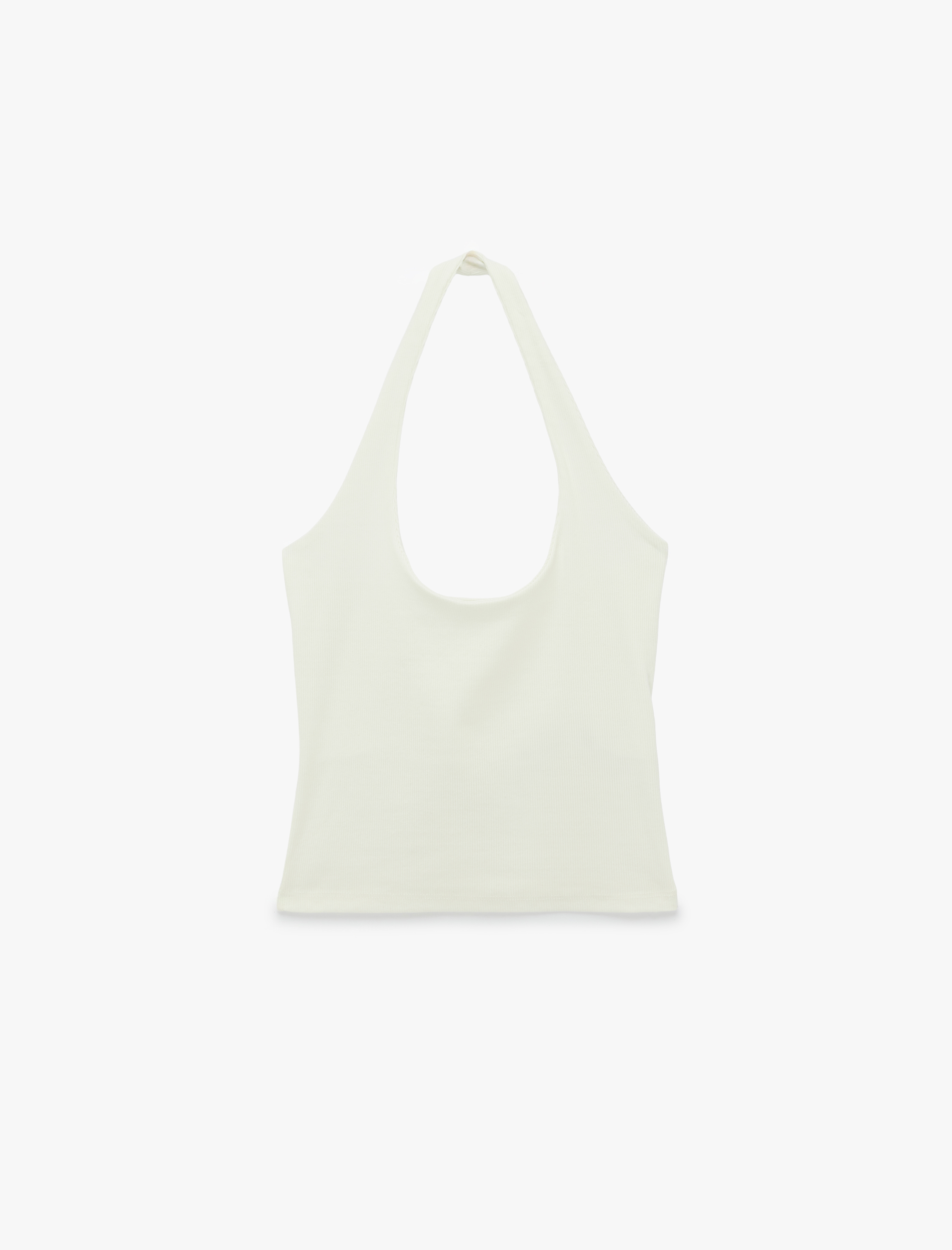   Pamuklu Ribanalı Slim Fit Sırt Dekolteli U Yaka Bluz