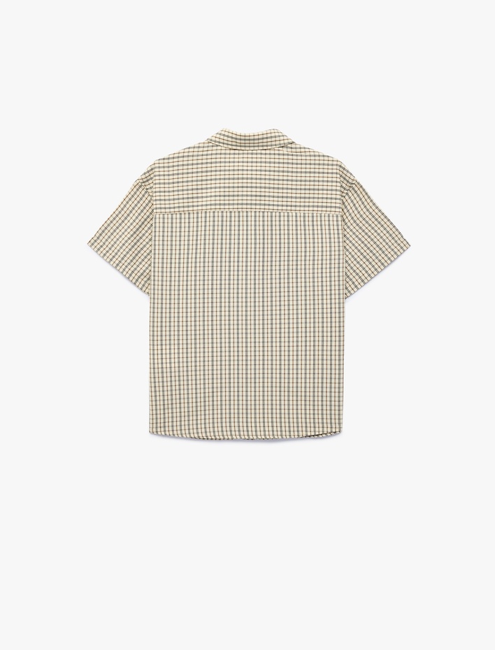 Erkek Çocuk Cep Detaylı Ekoseli Kısa Kollu Gömlek