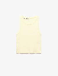 Slim Fit Kolsuz Halter Yaka Bluz