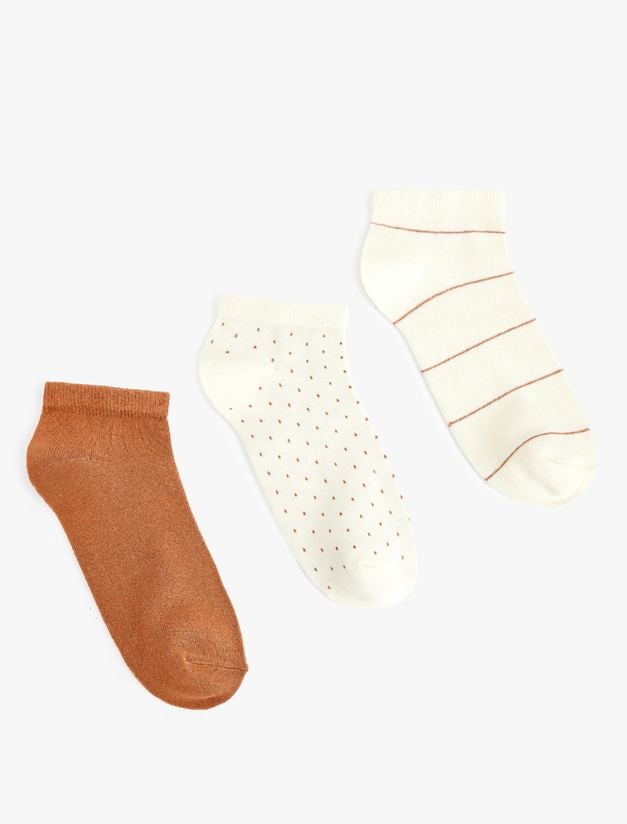 Kadın Desenli 3'lü Patik Çorap Seti