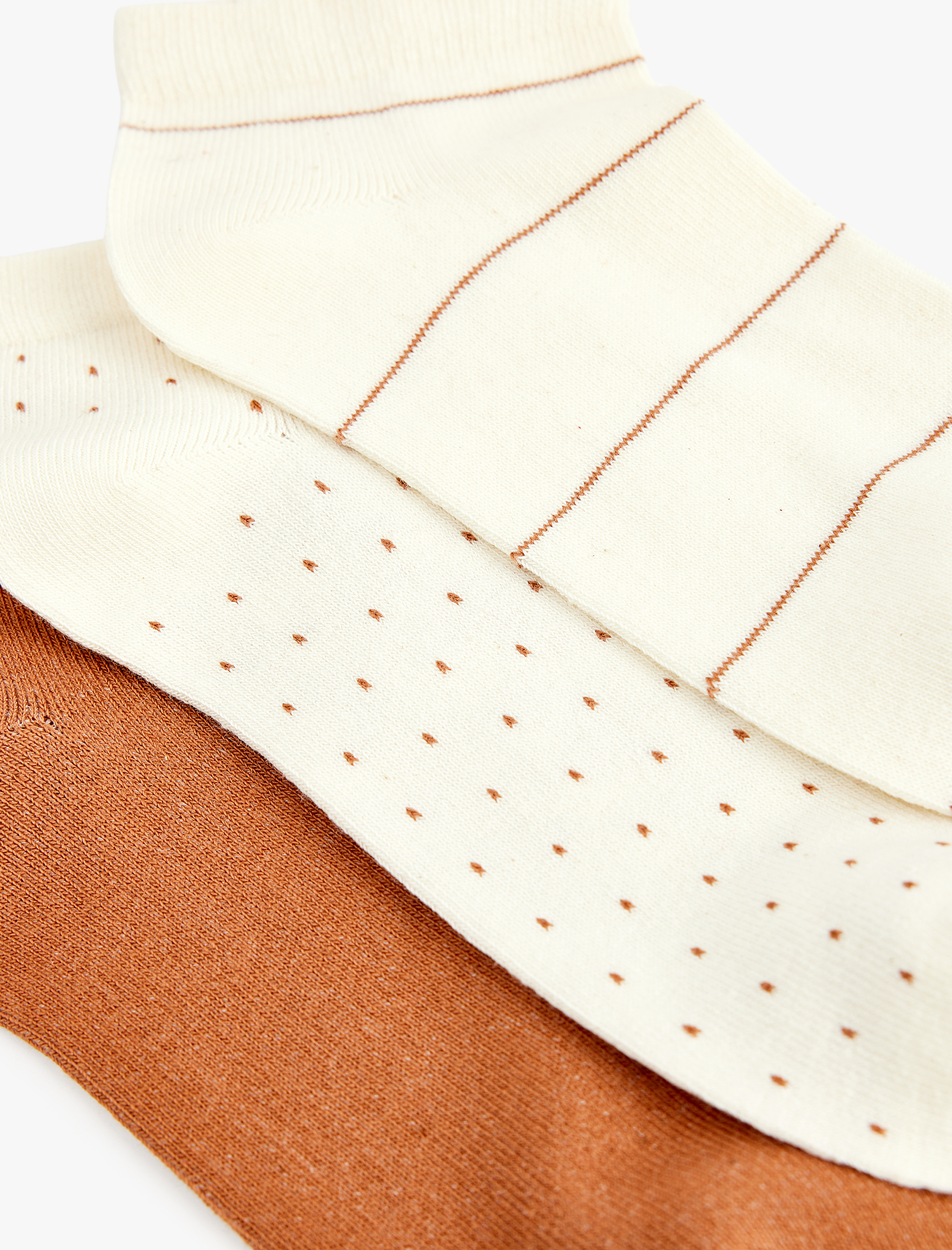  Kadın Desenli 3'lü Patik Çorap Seti