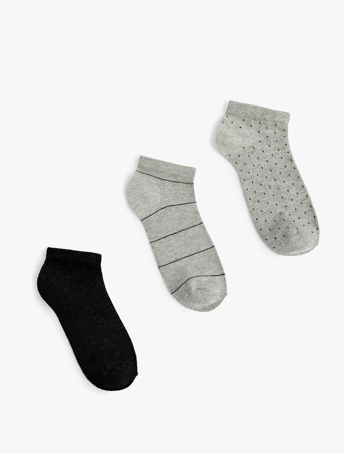 Kadın Desenli 3'lü Patik Çorap Seti