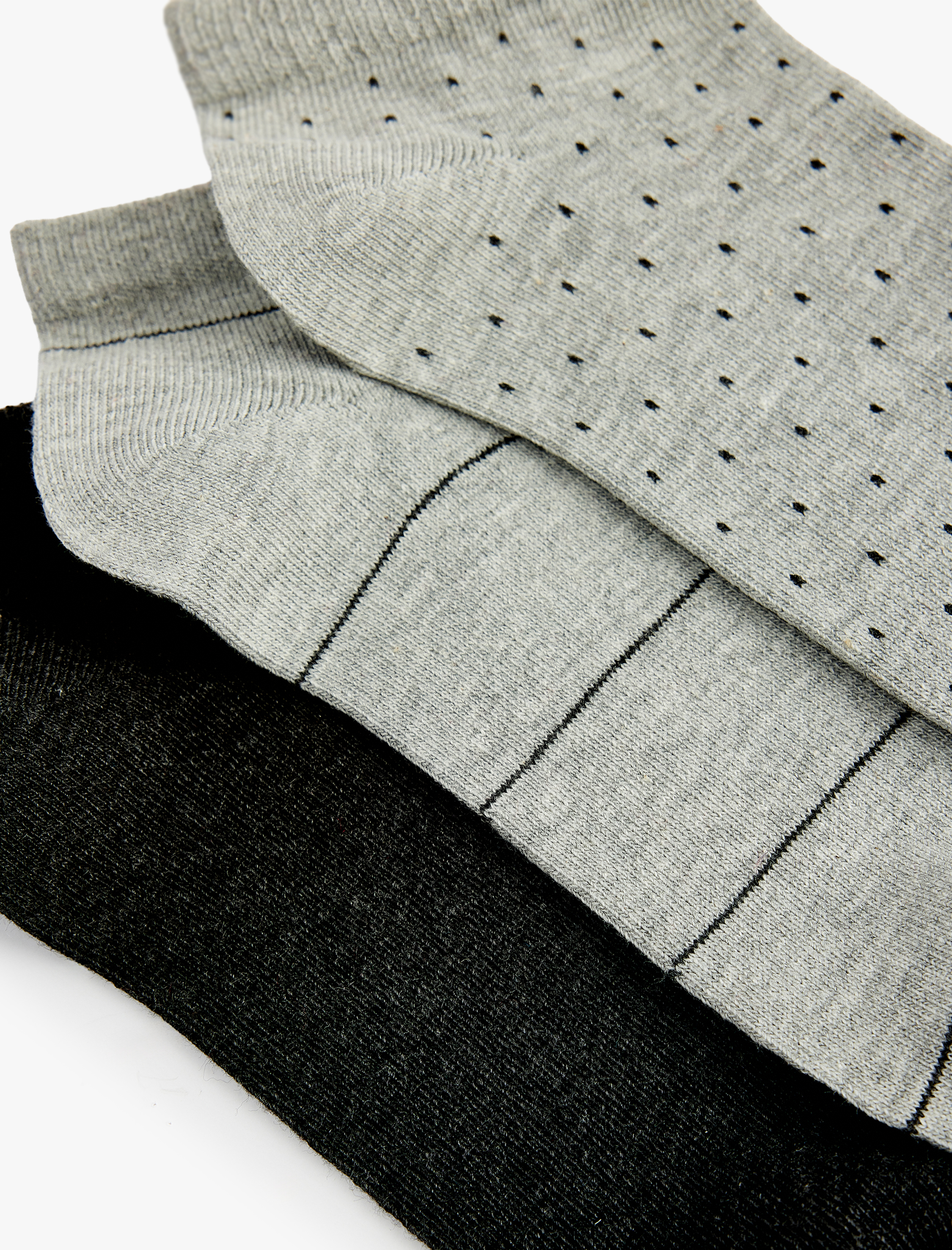  Kadın Desenli 3'lü Patik Çorap Seti