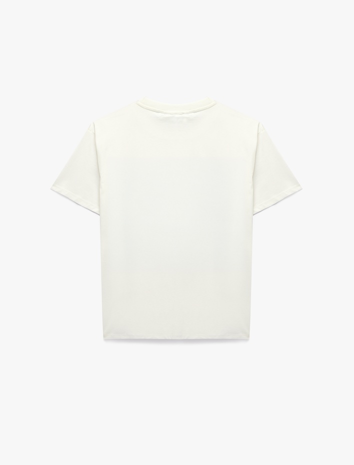  Looney Tunes Lisanslı Leopar Detaylı Baskılı Bisiklet Yaka Tişört