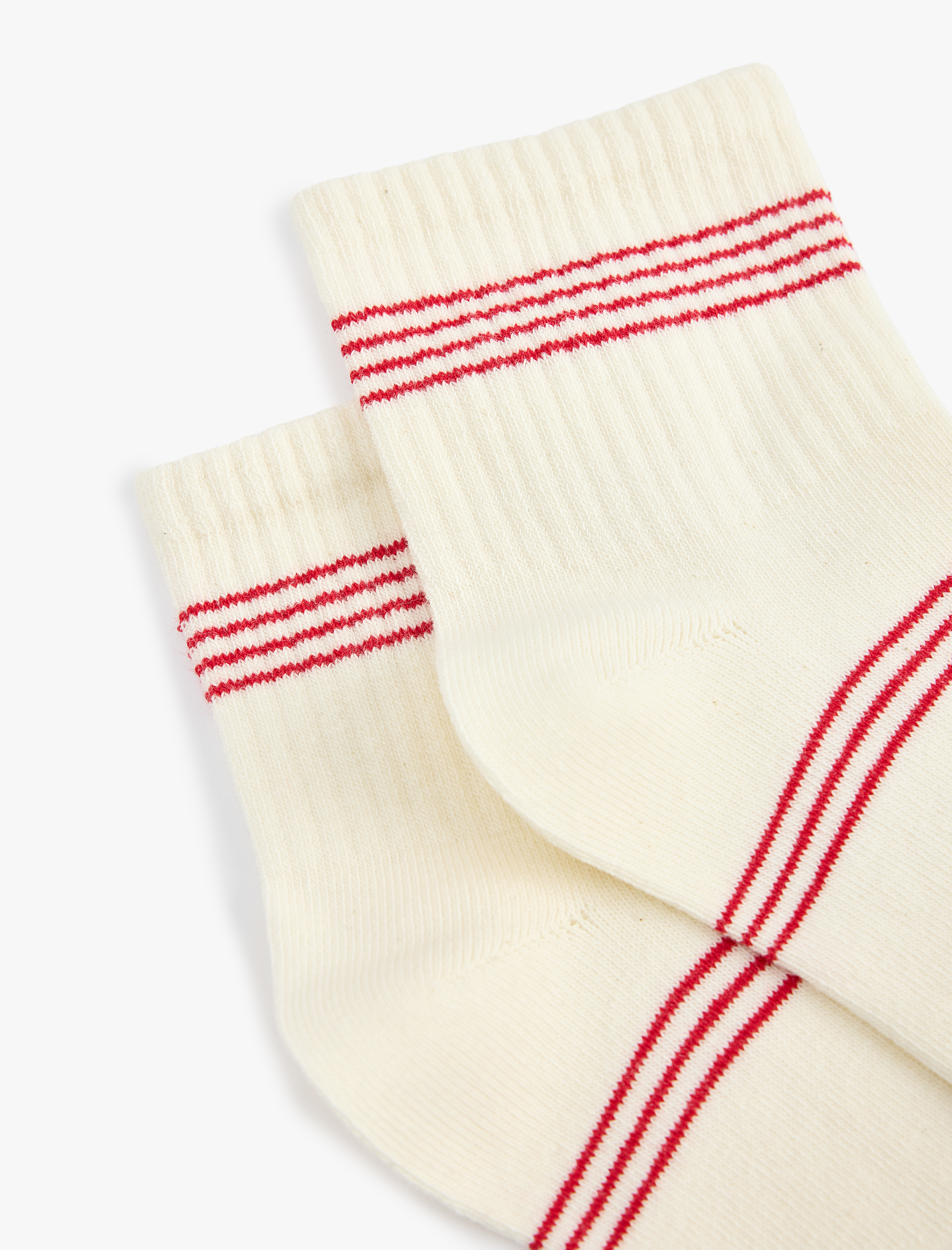  Kadın 3'lü Çizgili Pamuklu Soket Tenis Çorap Seti