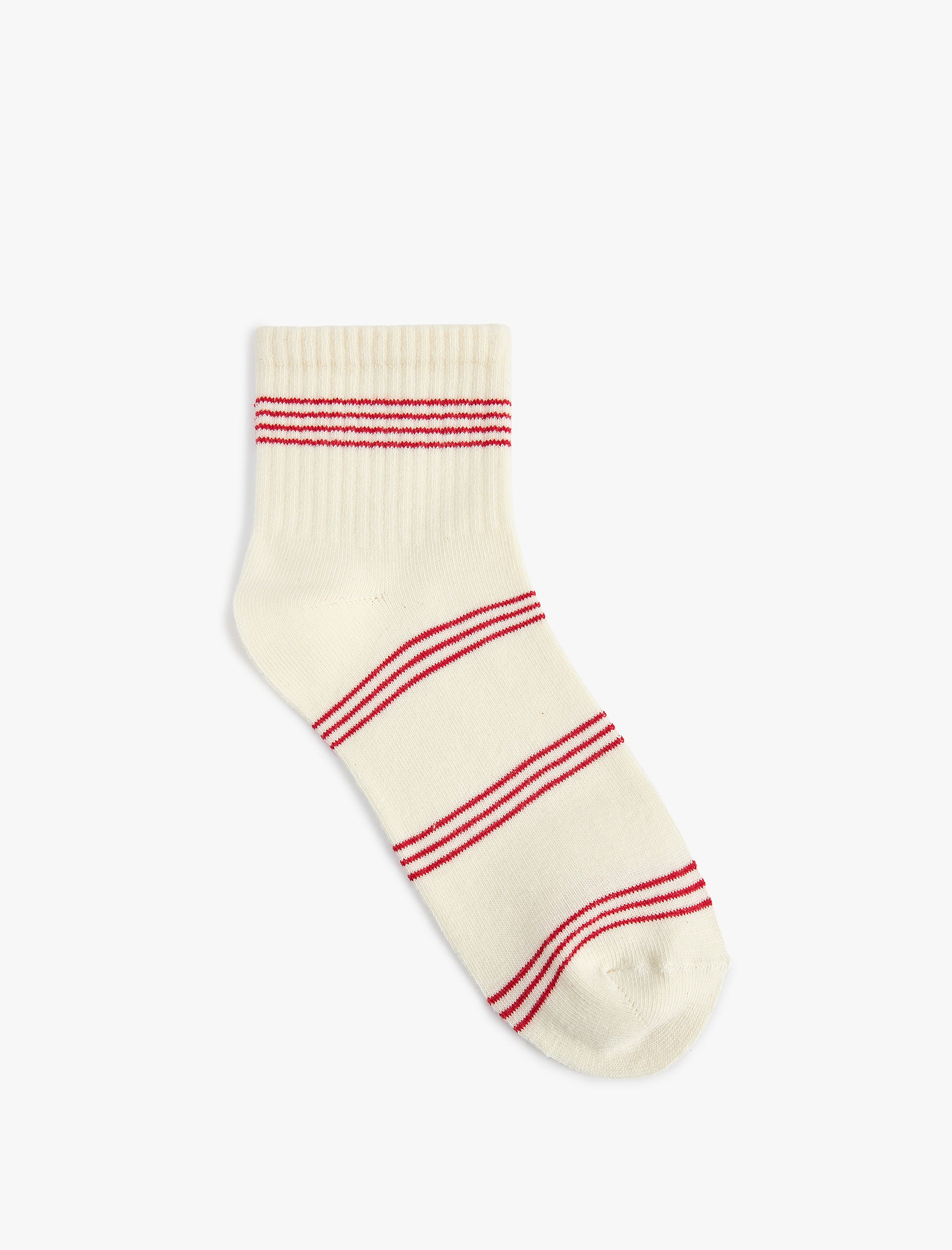  Kadın 3'lü Çizgili Pamuklu Soket Tenis Çorap Seti
