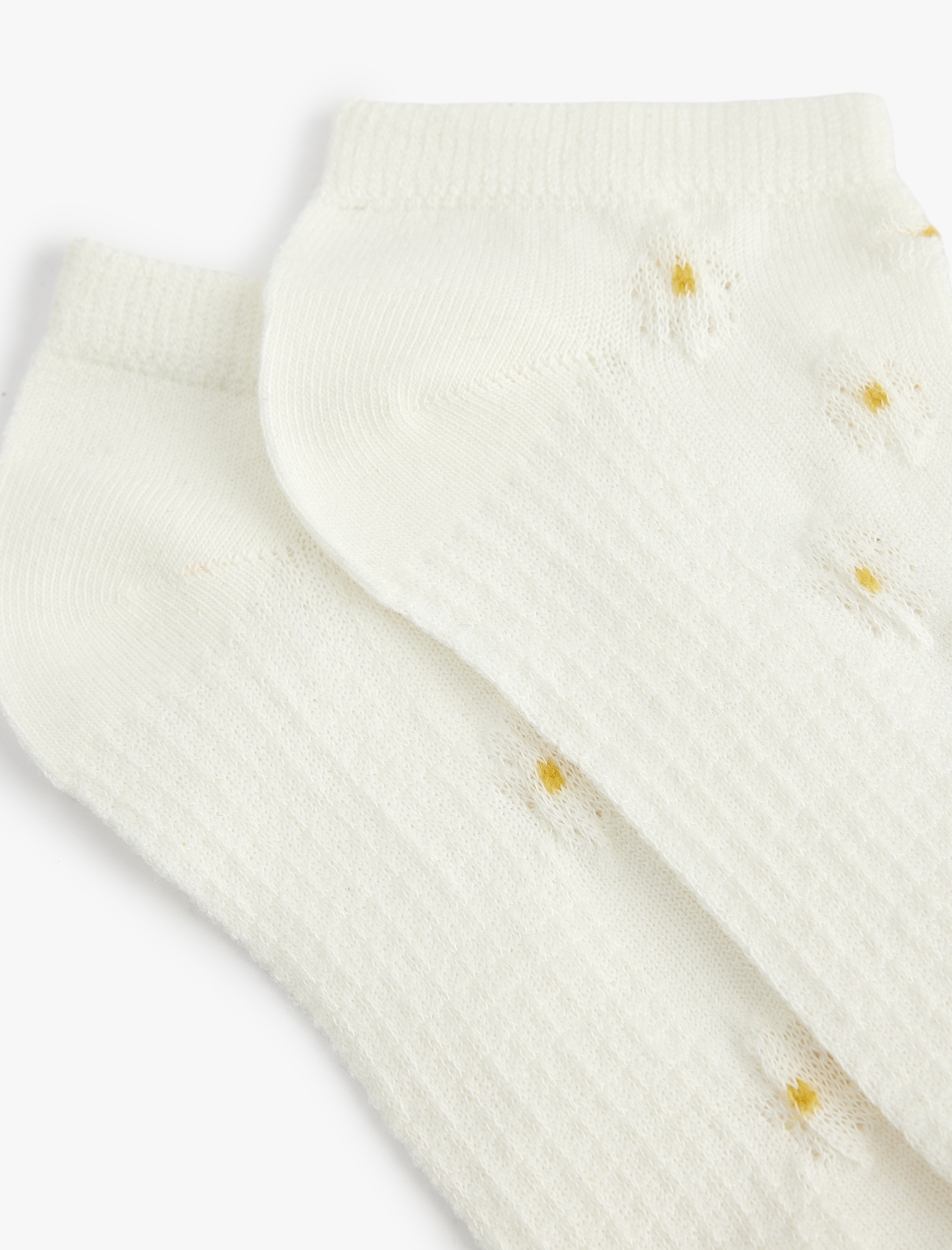  Kadın 2'li Pamuklu Çiçekli Patik Çorap Seti