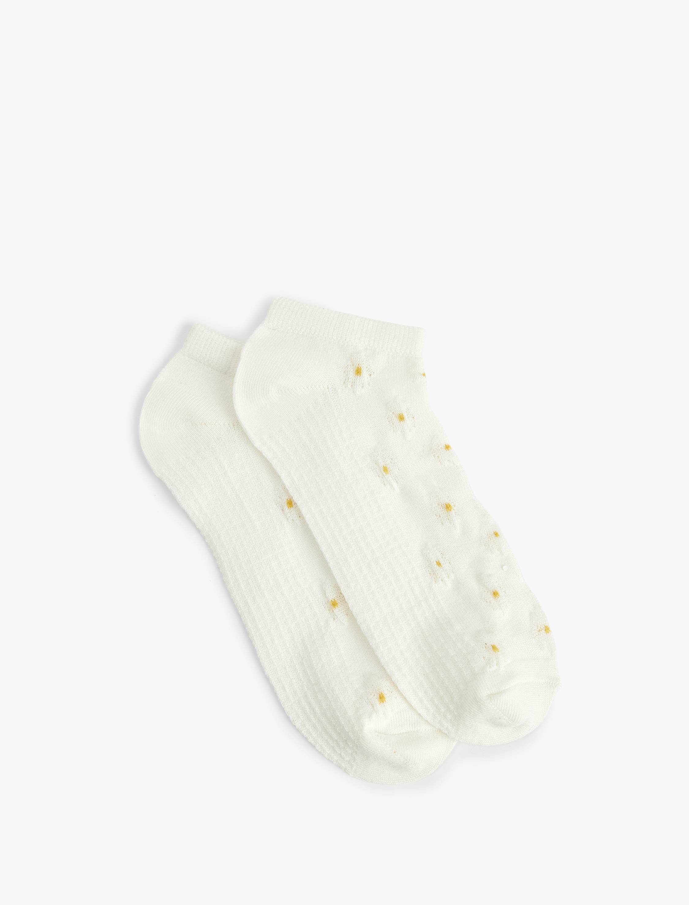  Kadın 2'li Pamuklu Çiçekli Patik Çorap Seti