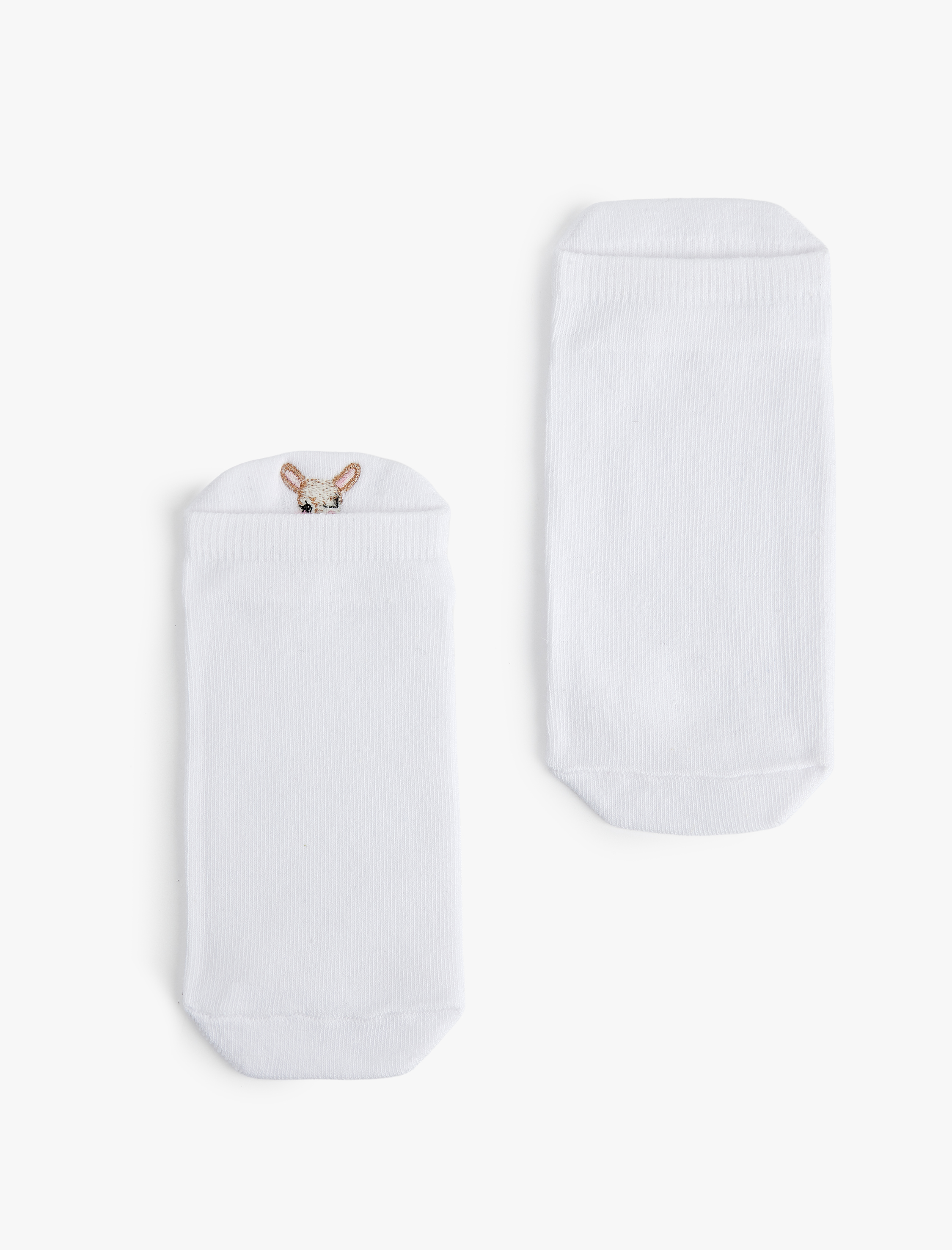  Kadın 2'li Pamuklu Hayvan Nakışlı Patik Çorap Seti