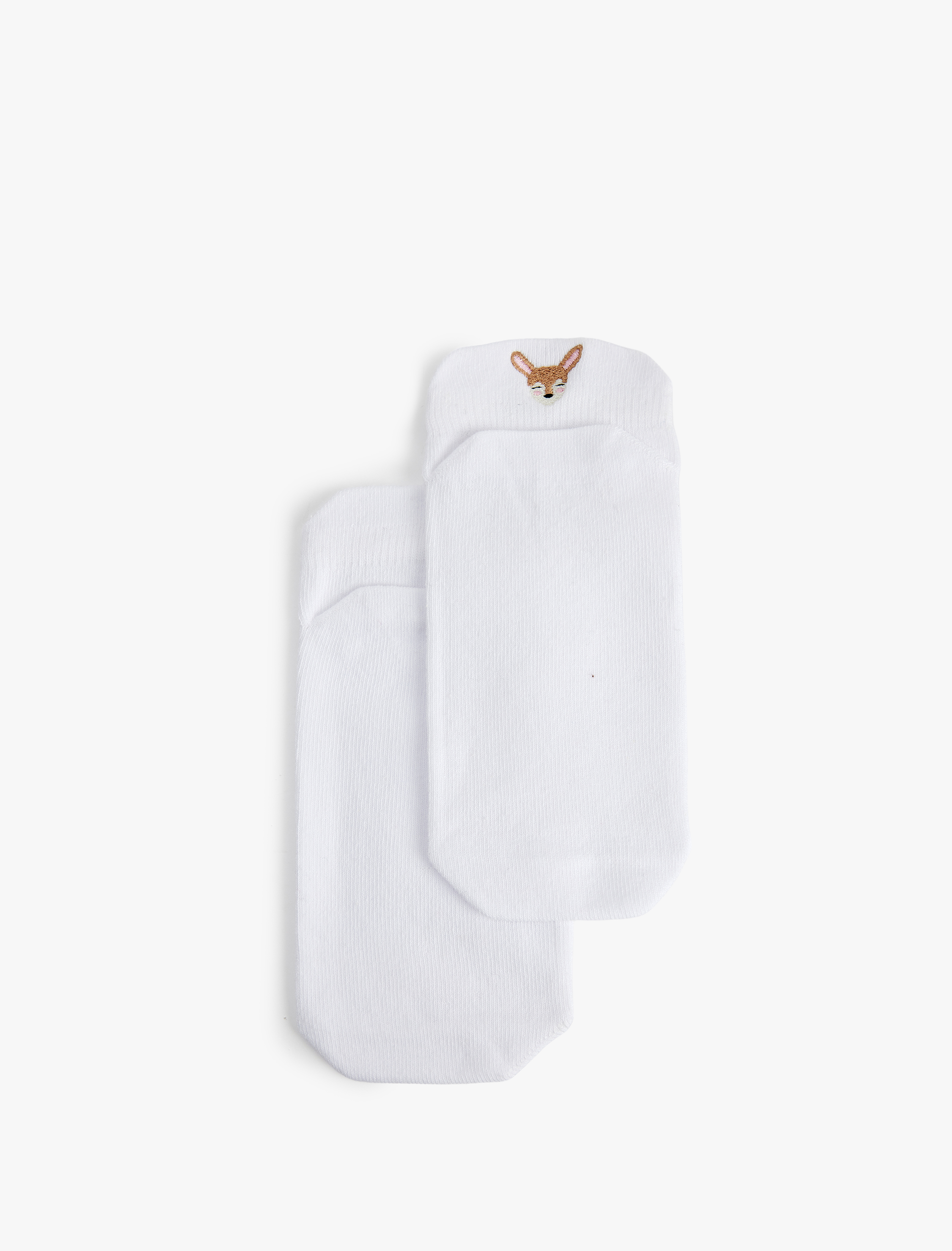  Kadın 2'li Pamuklu Hayvan Nakışlı Patik Çorap Seti