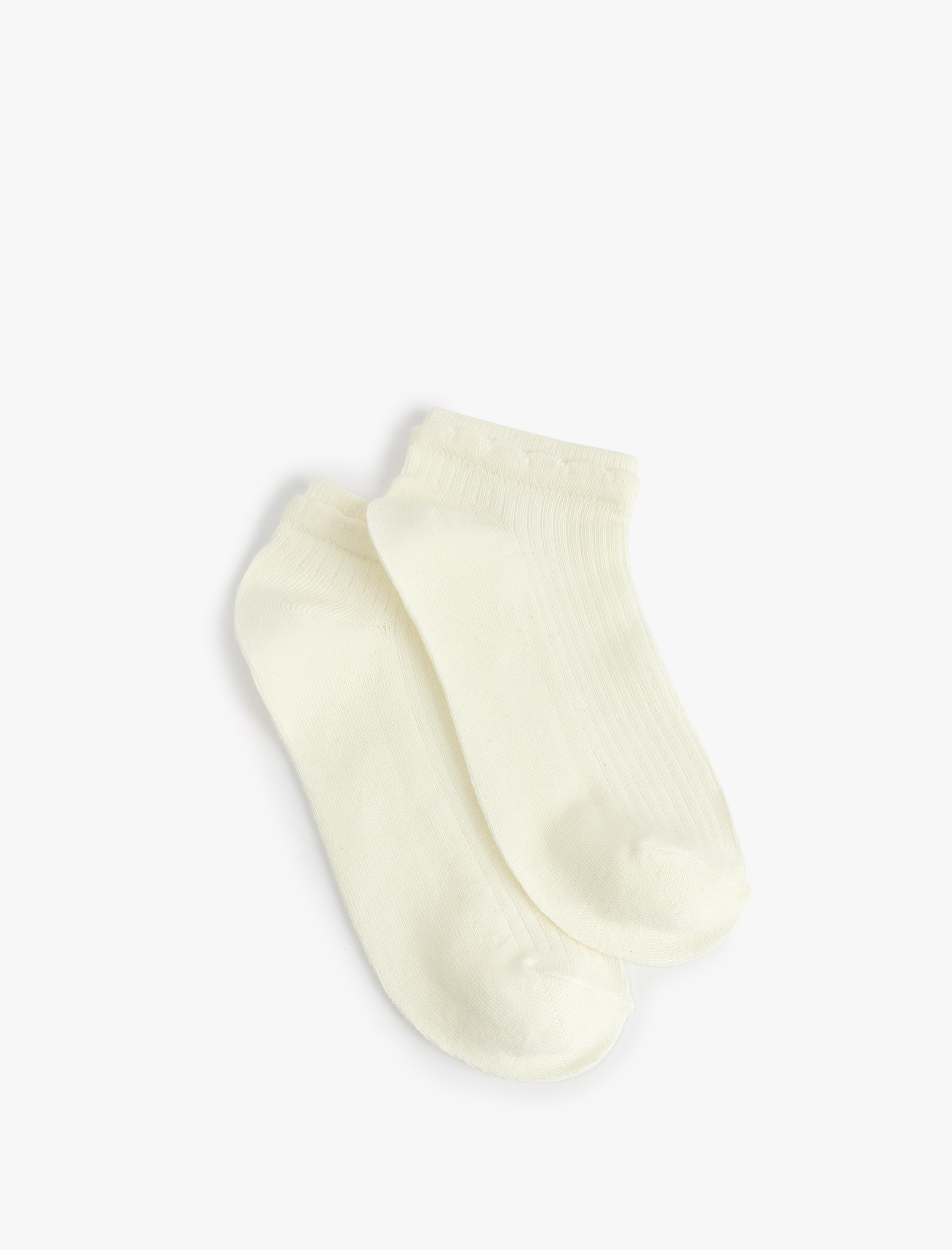  Kadın 2'li Dokulu Pamuklu Patik Çorap Seti