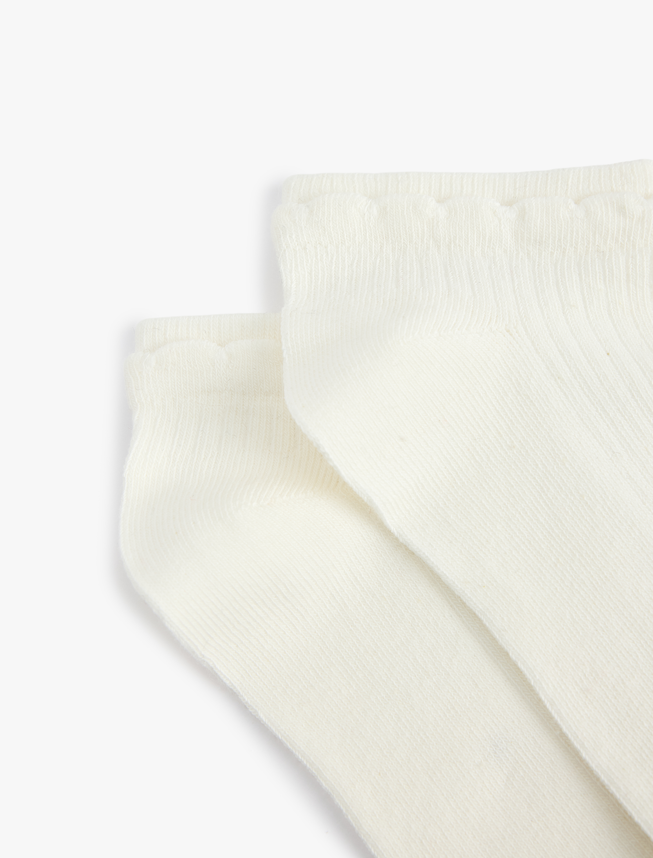  Kadın 2'li Dokulu Pamuklu Patik Çorap Seti
