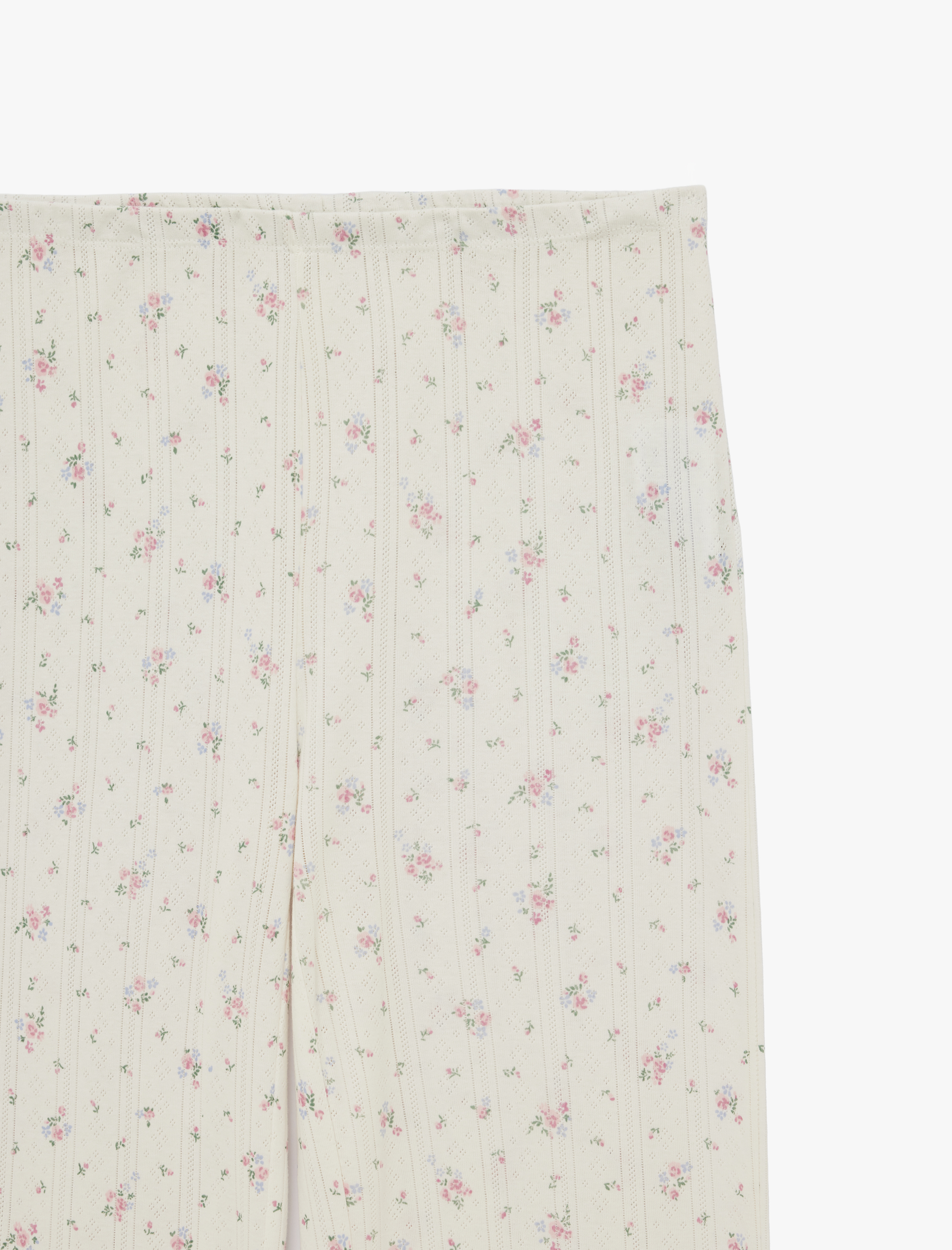   Pamuklu Slim Fit Çiçek Desenli Pijama Altı