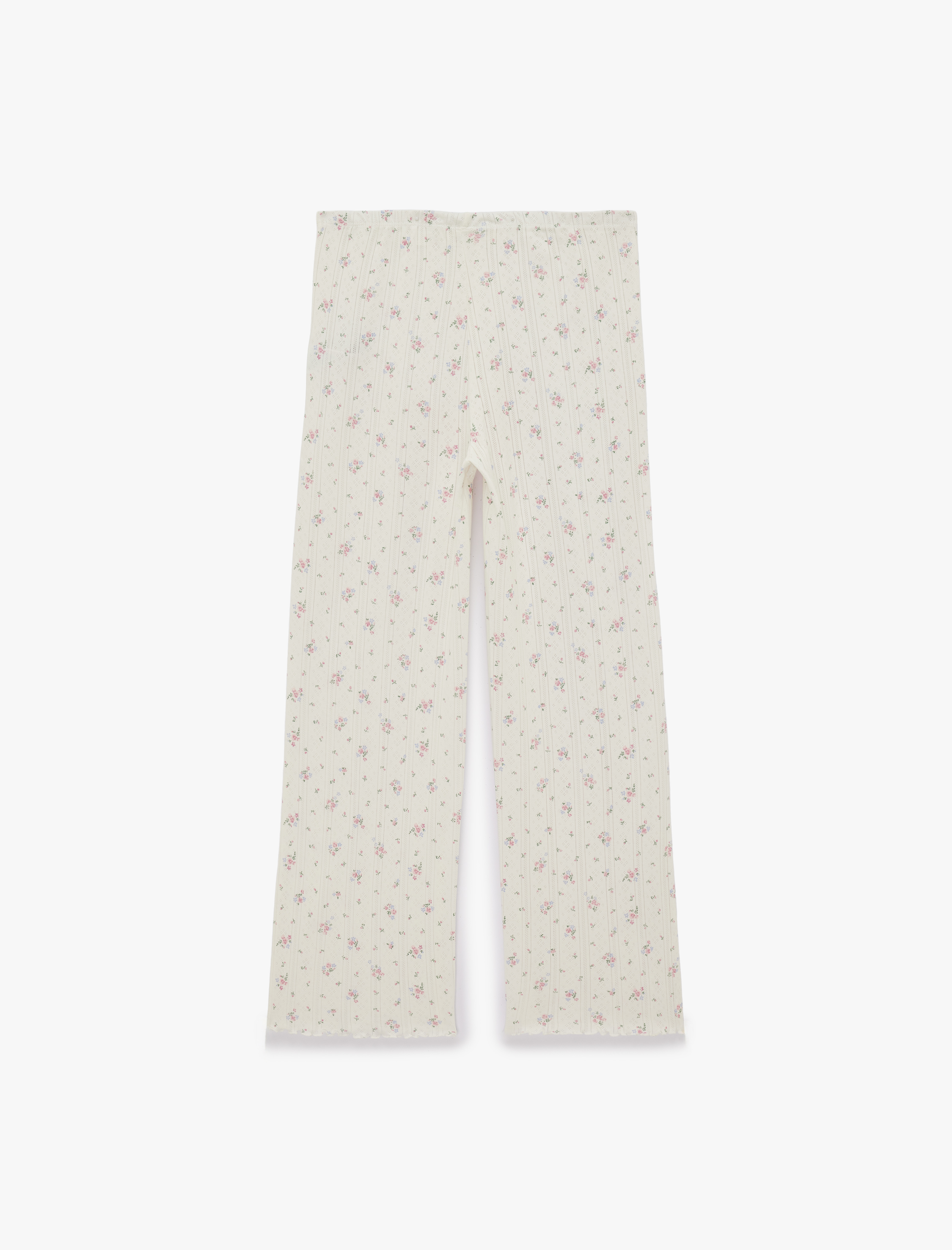   Pamuklu Slim Fit Çiçek Desenli Pijama Altı