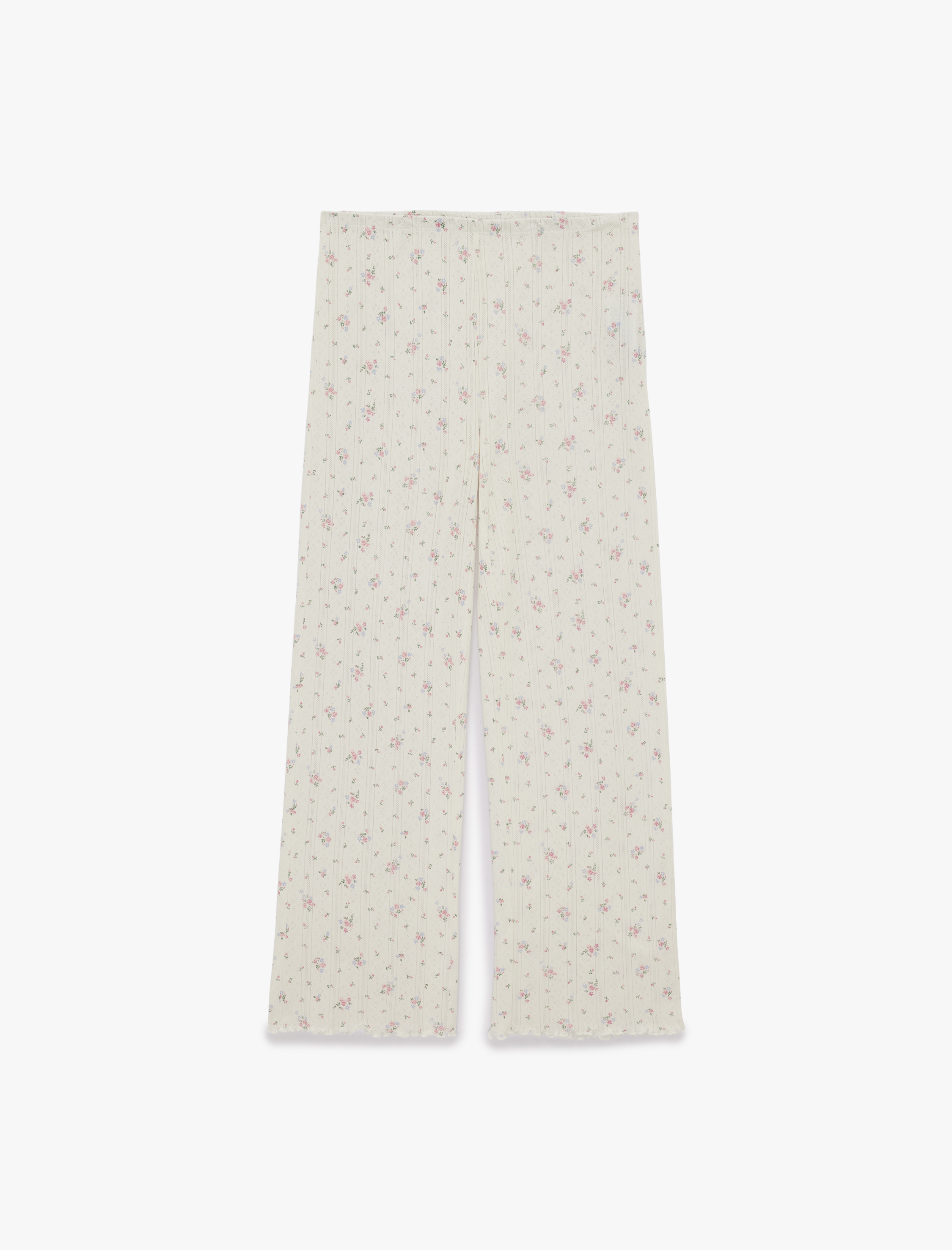   Pamuklu Slim Fit Çiçek Desenli Pijama Altı