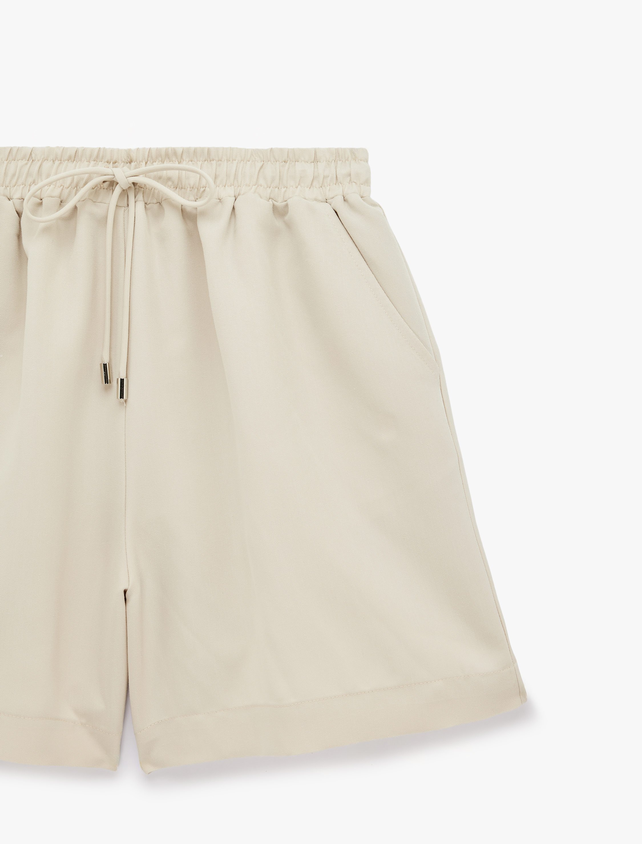   Modal Kupro Kumaş Beli Bağcıklı Cepli Regular Mini Şort