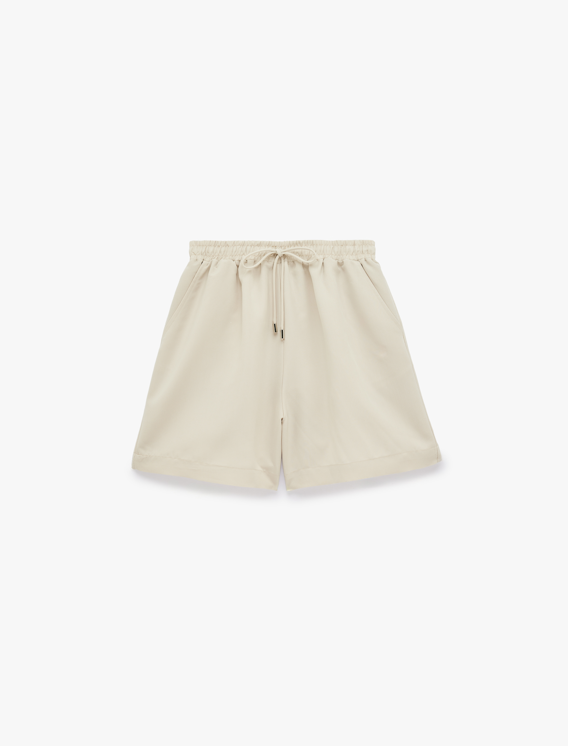   Modal Kupro Kumaş Beli Bağcıklı Cepli Regular Mini Şort