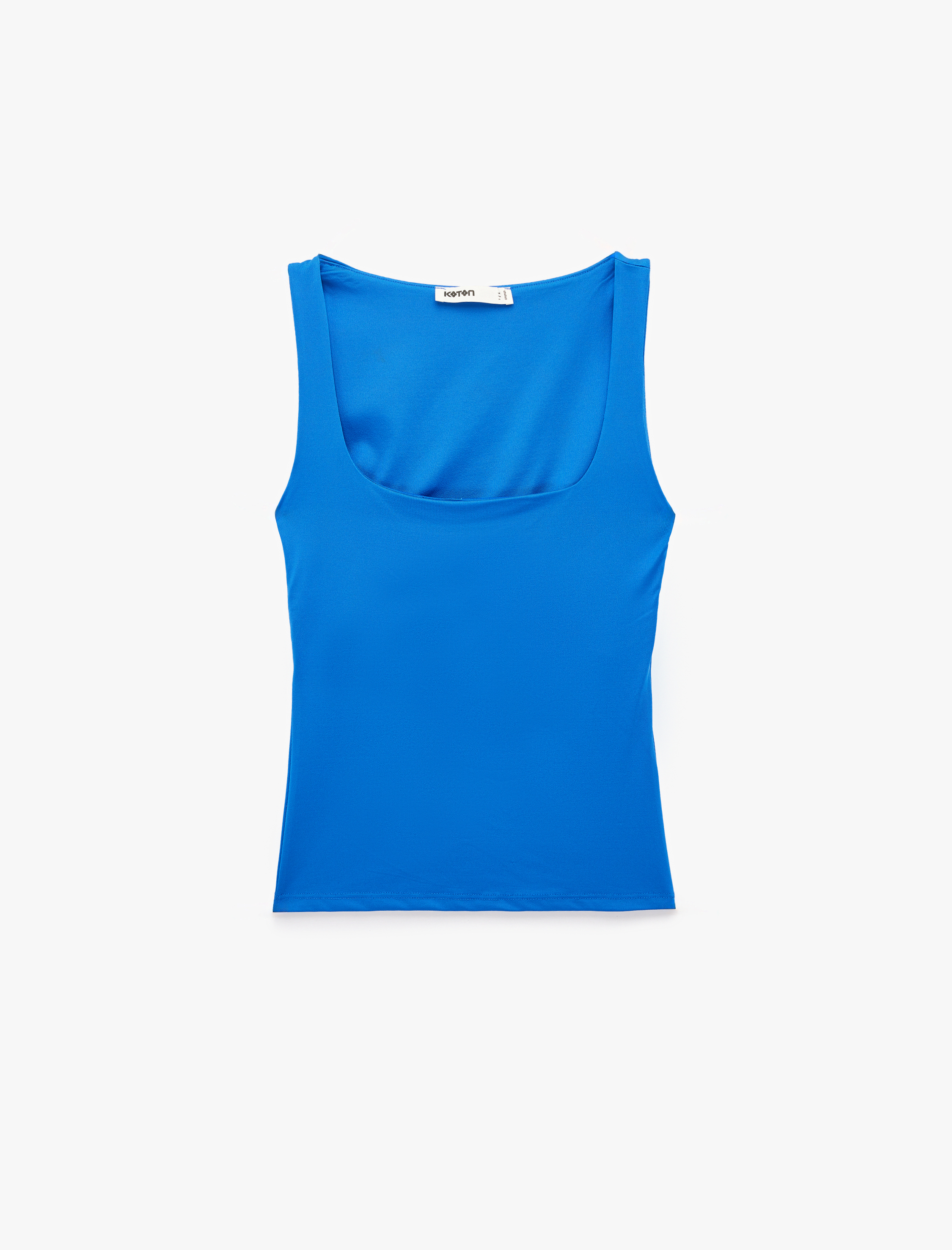   Slim Fit Yuvarlak Yaka Kolsuz Top