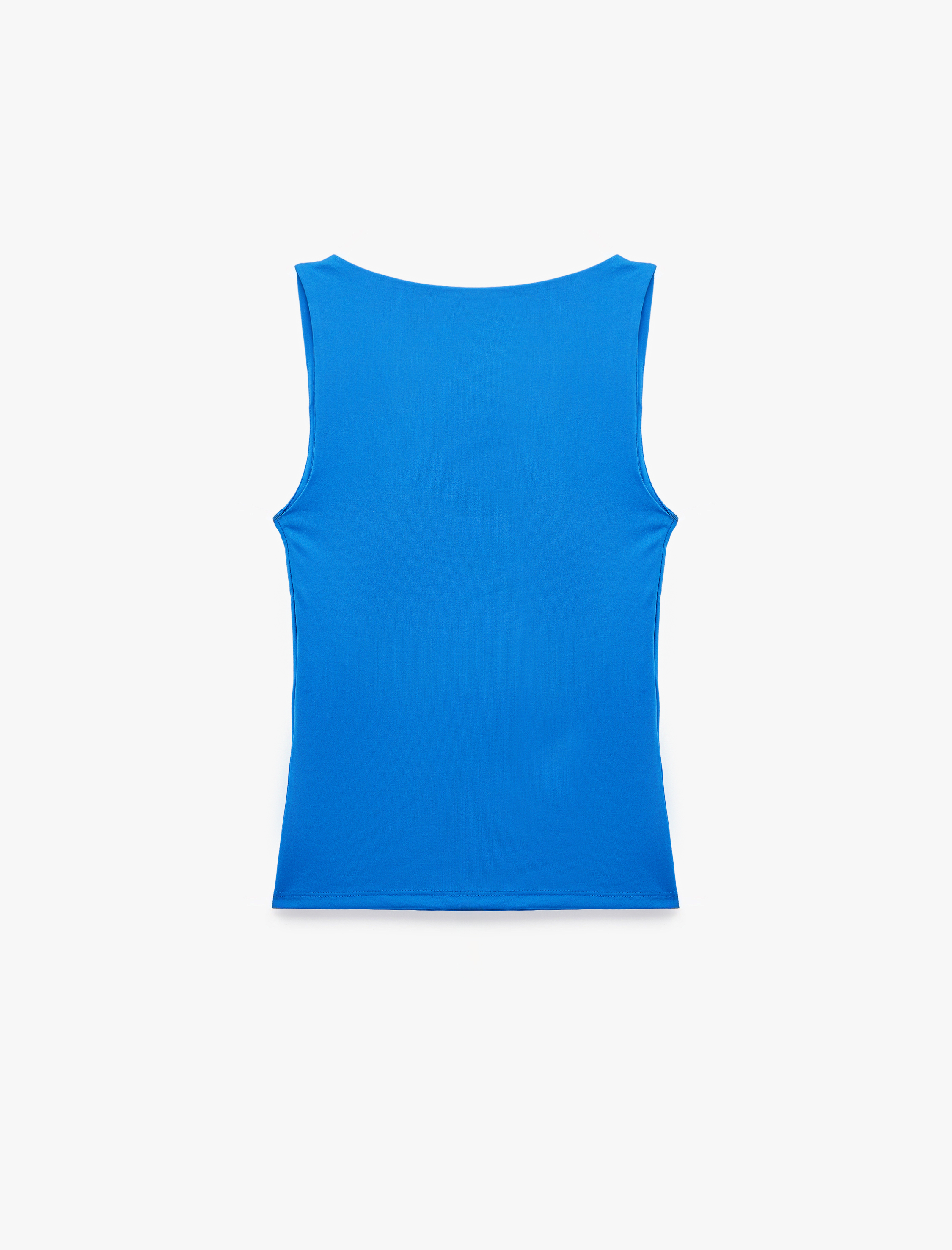   Slim Fit Yuvarlak Yaka Kolsuz Top