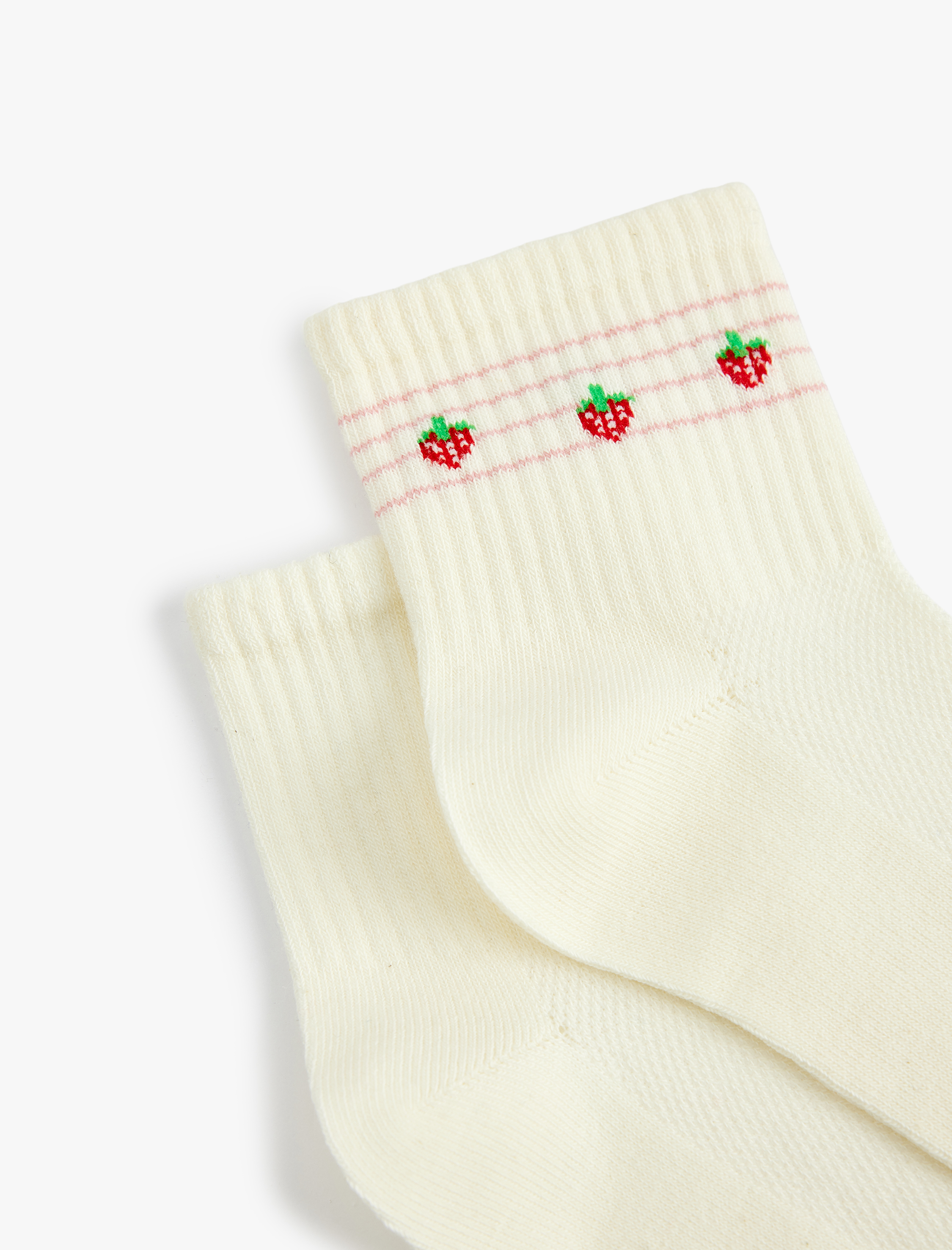  Kadın 2'li Çilekli Soket Çorap Seti