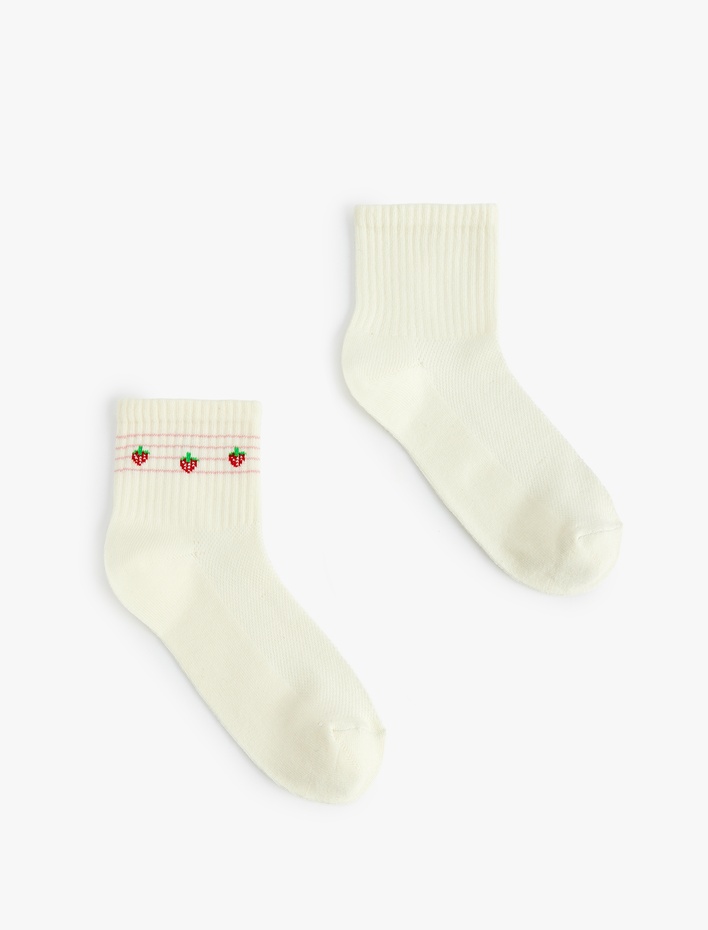 Kadın 2'li Çilekli Soket Çorap Seti