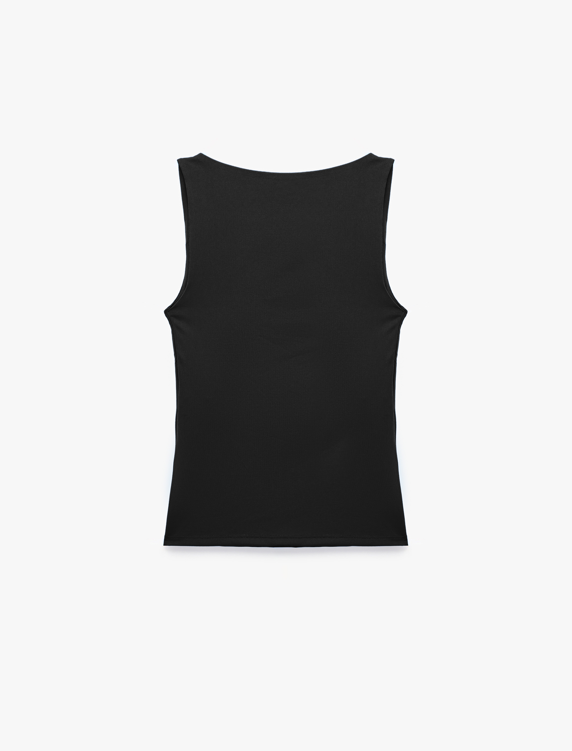   Slim Fit Yuvarlak Yaka Kolsuz Top