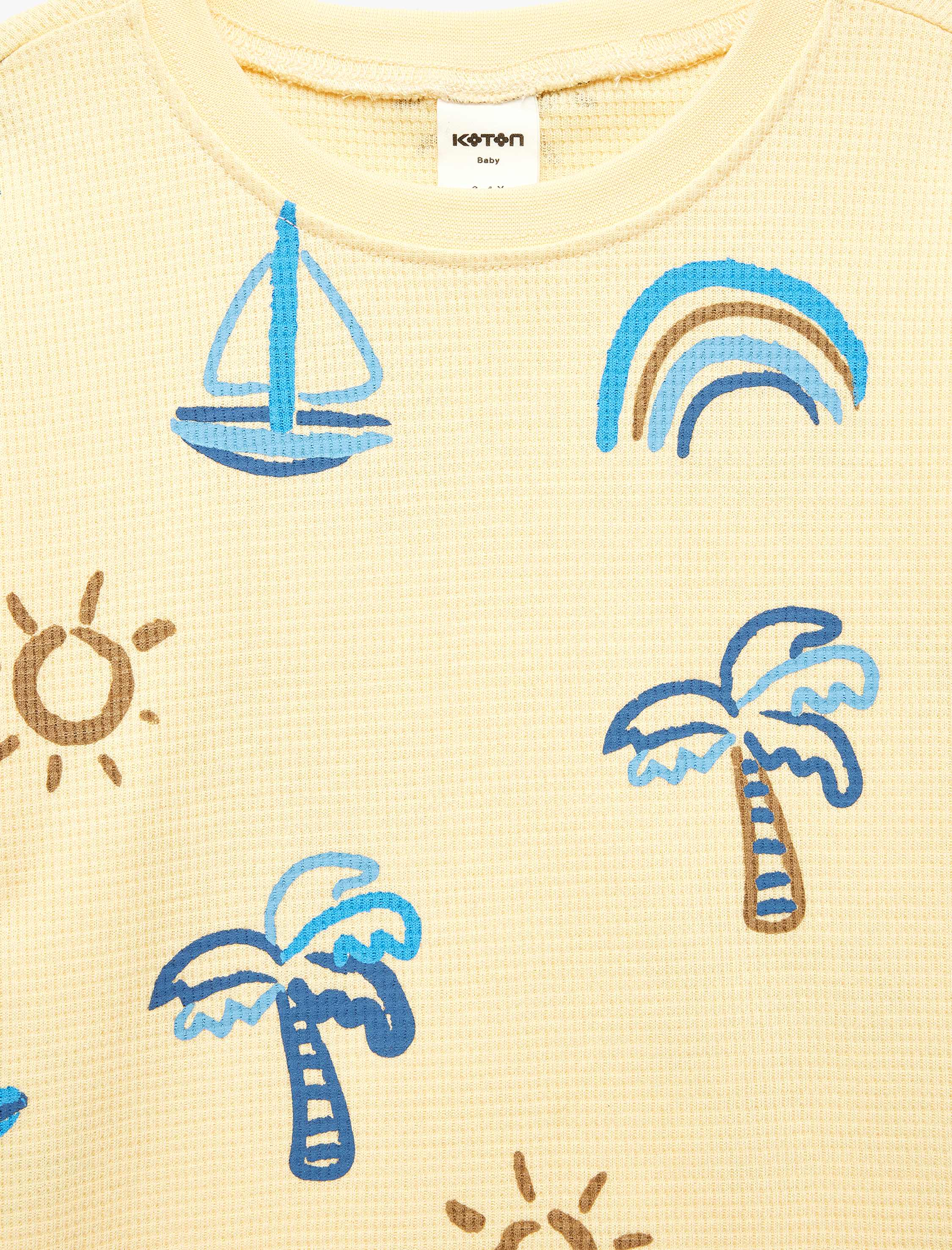  Erkek Bebek Pamuklu Kısa Kollu Bisiklet Yaka Baskılı Tişört