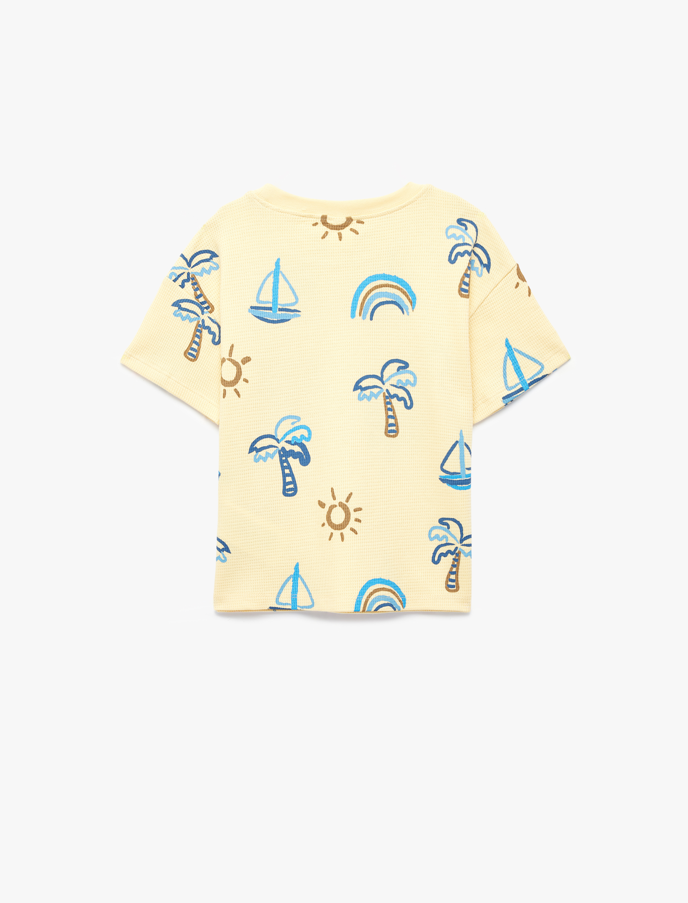  Erkek Bebek Pamuklu Kısa Kollu Bisiklet Yaka Baskılı Tişört